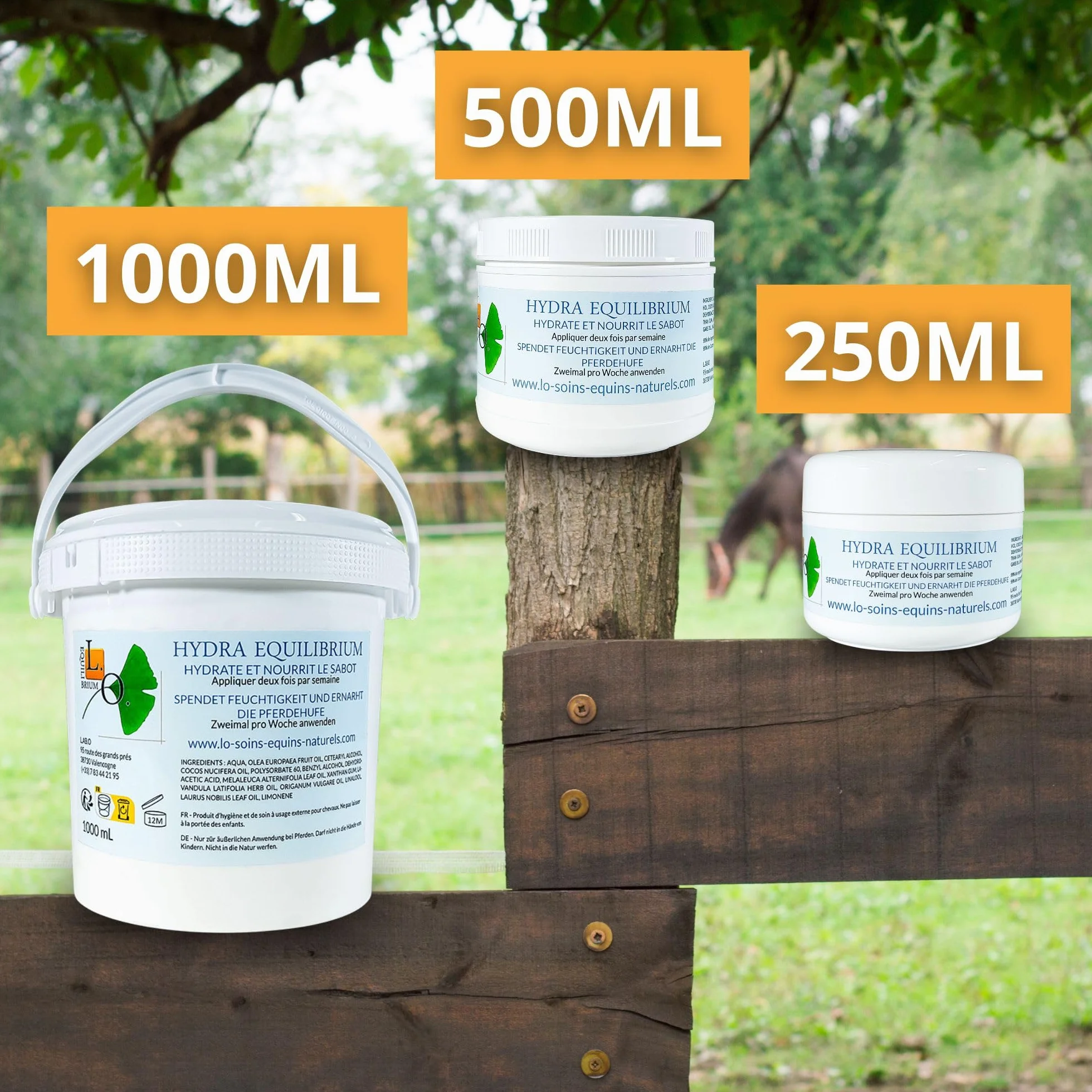 Hydra Equilibrium - Soin, graisse, onguent naturel hydratant pour cheval (sabot sec et cassant) (Hydra Equilibrium 500mL)