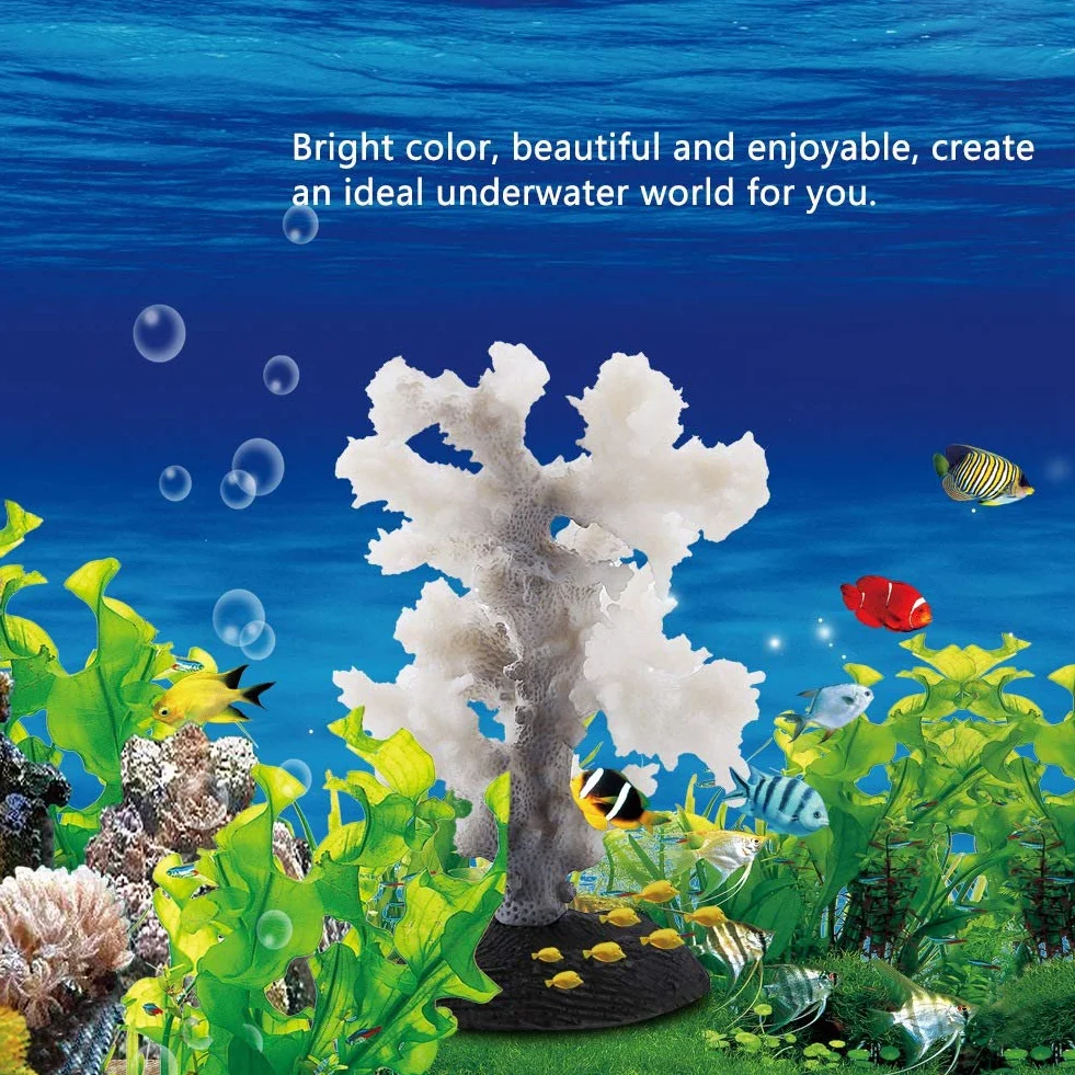 Corail artificiel lumineux anémone en silicone pour aquarium gris