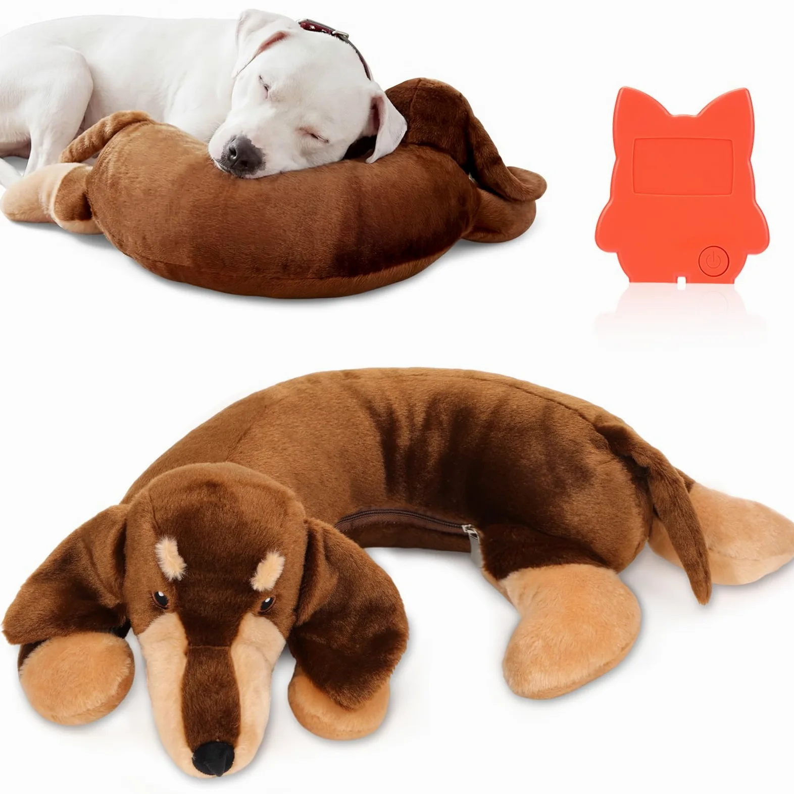 Soulchen Heartbeat Jouet en peluche pour soulager l'anxiété et soulager l'anxiété – Jouet confortable pour chiots – Aide au sommeil pour dressage de cage et de chenil – Compagnon douillet qui aide à