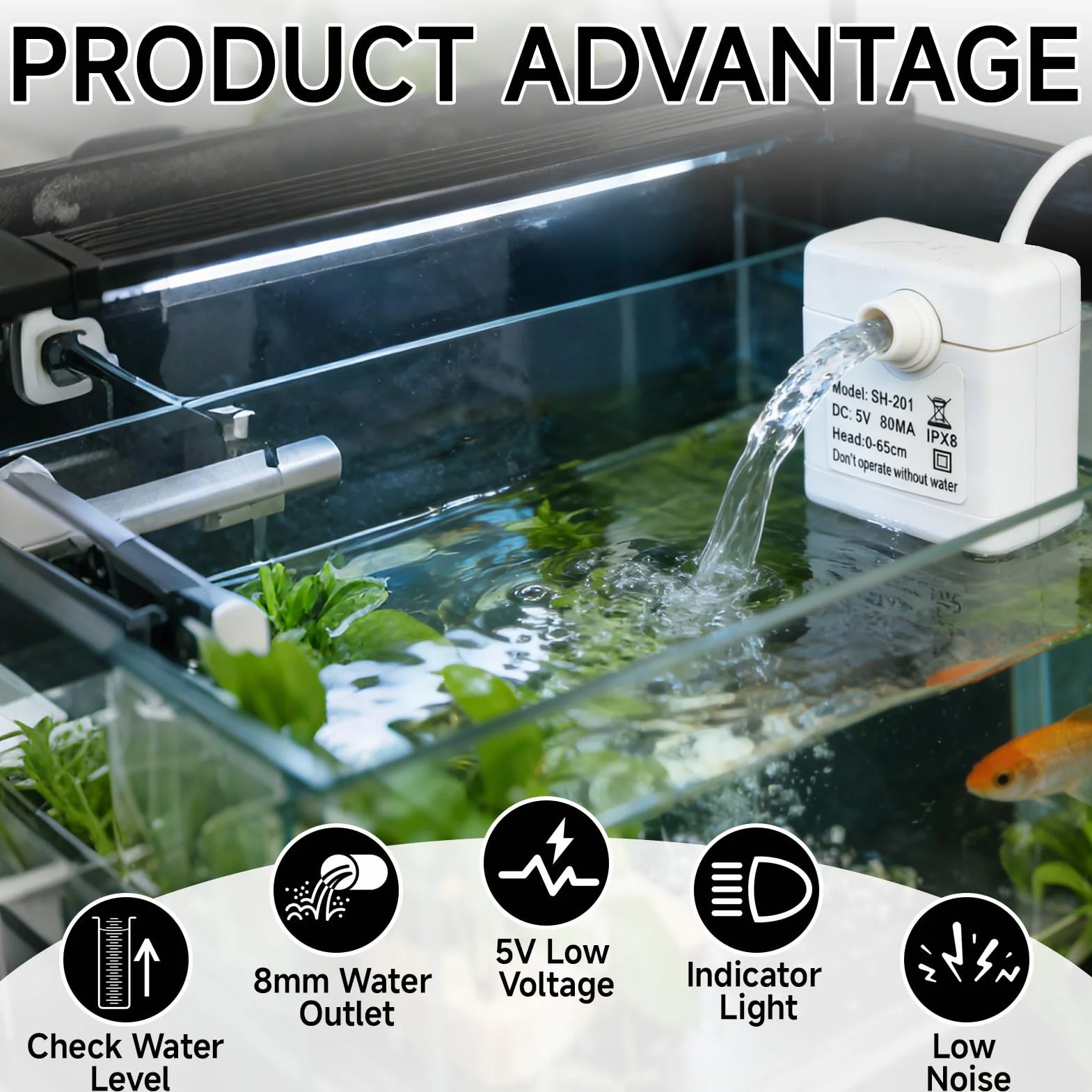 Pompe à Eau de Fontaine pour Chat Silencieuse 5 V Universelle Débit Réglable