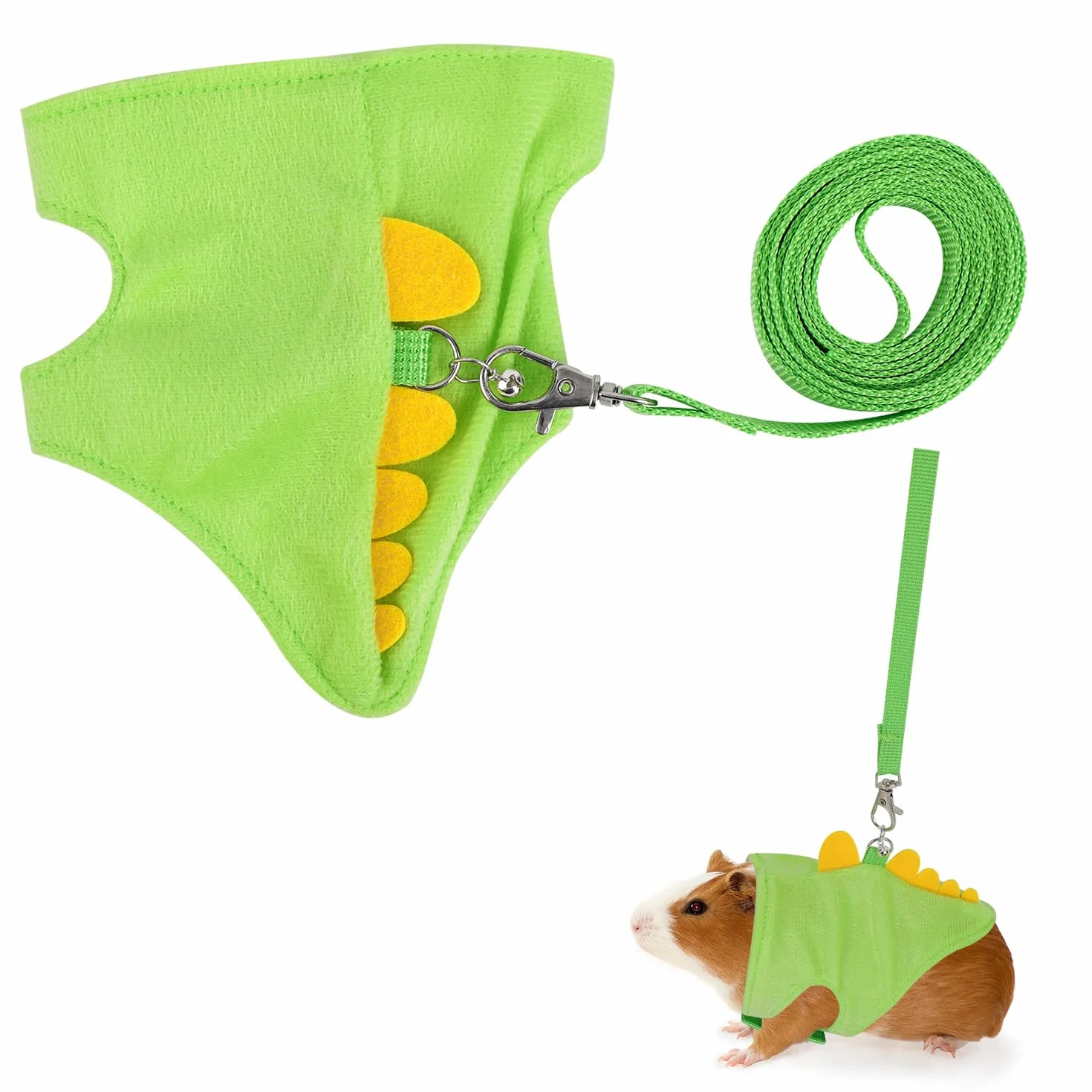 Ensemble Harnais et Laisse pour Furet, Gilet en Forme de Dinosaure Petits Animaux Accessoires de Promenade en Plein Air pour Furet Lapin Hamster Chaton Chiot Petits Animaux