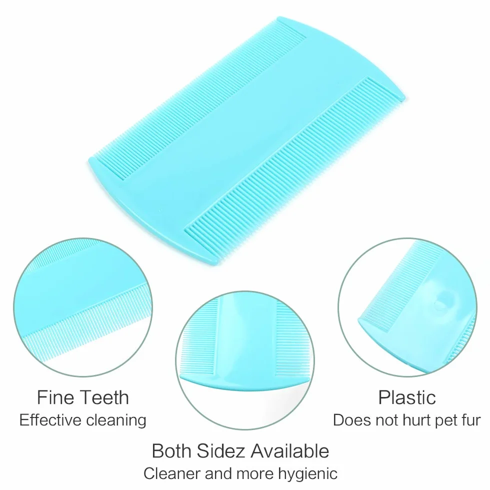 Peigne à Poux Double Face Plastique Toilettage Animaux 18 PCS 8.7x5cm