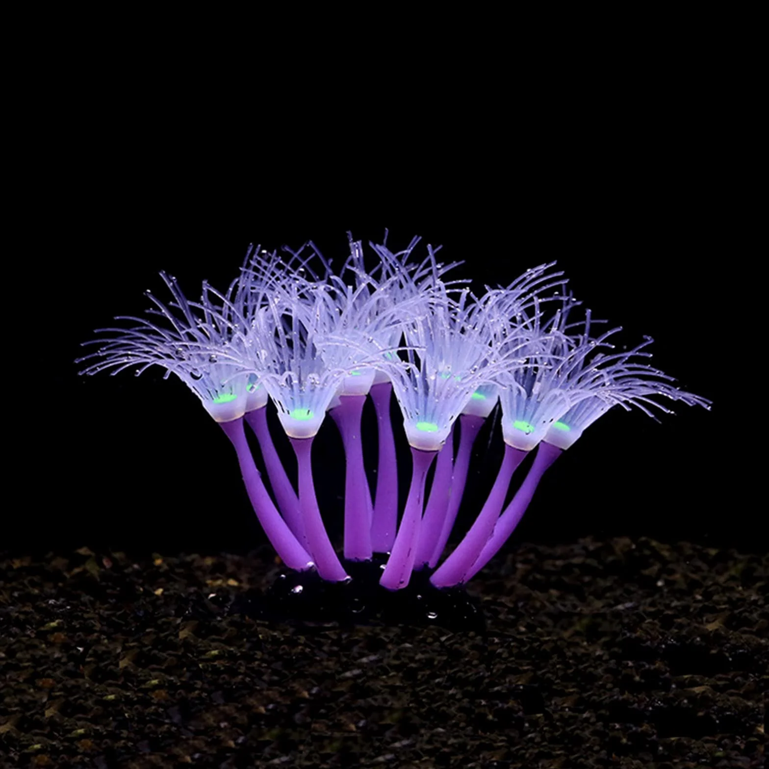 Corail artificiel lumineux en silicone pour aquarium, phosphorescent