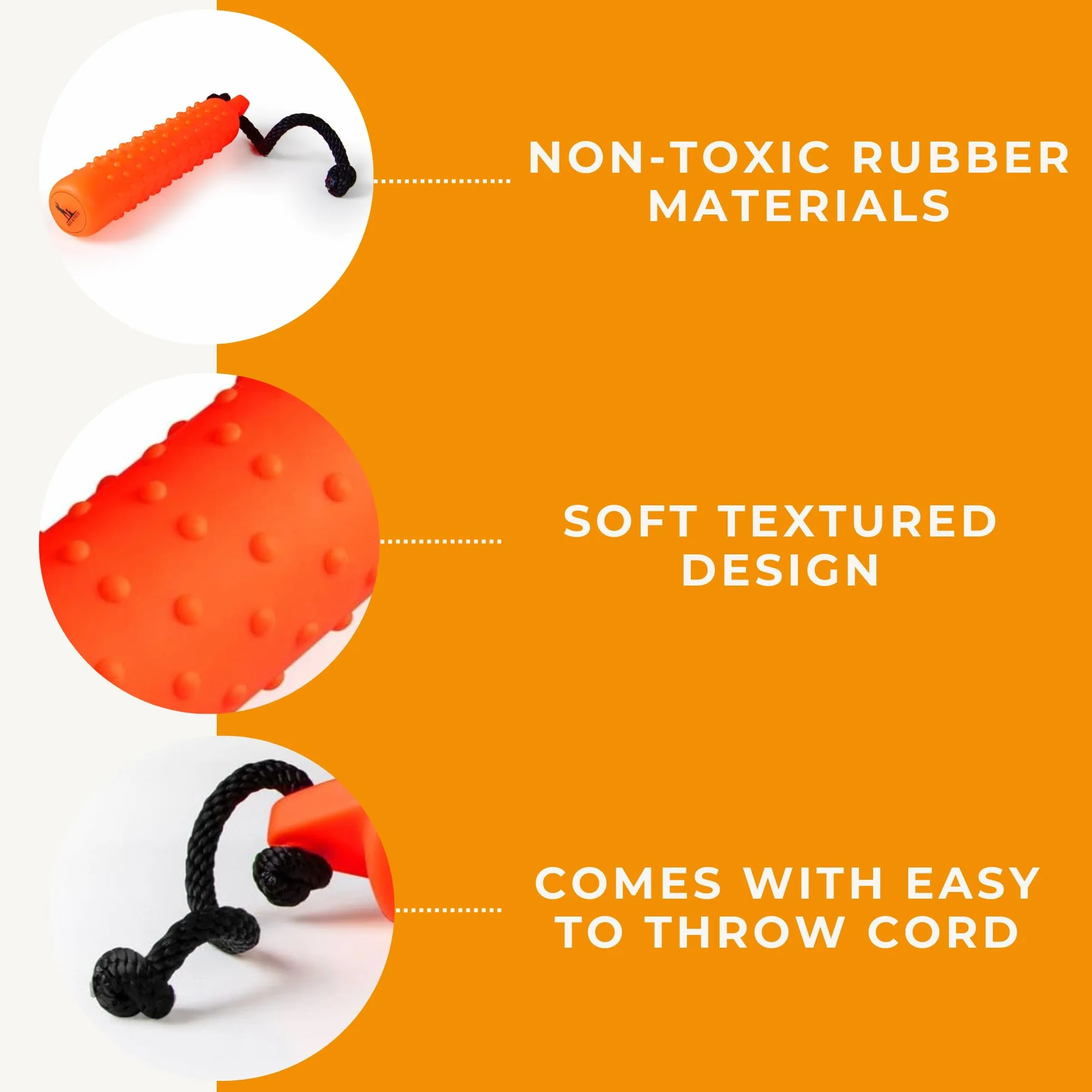 Dog & Field Gundog Water Dummy Jouet flottant pour chien avec cordon de lancement Orange Grande taille