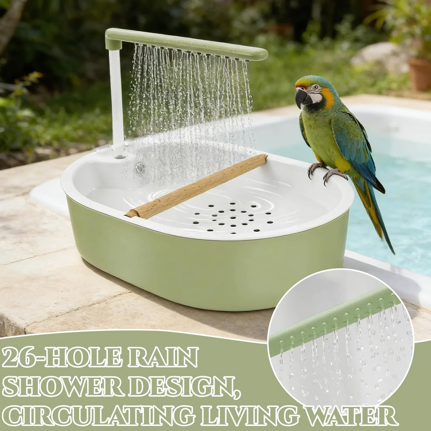 Douche à Oiseaux Automatique pour Perroquets Perruches Calopsittes