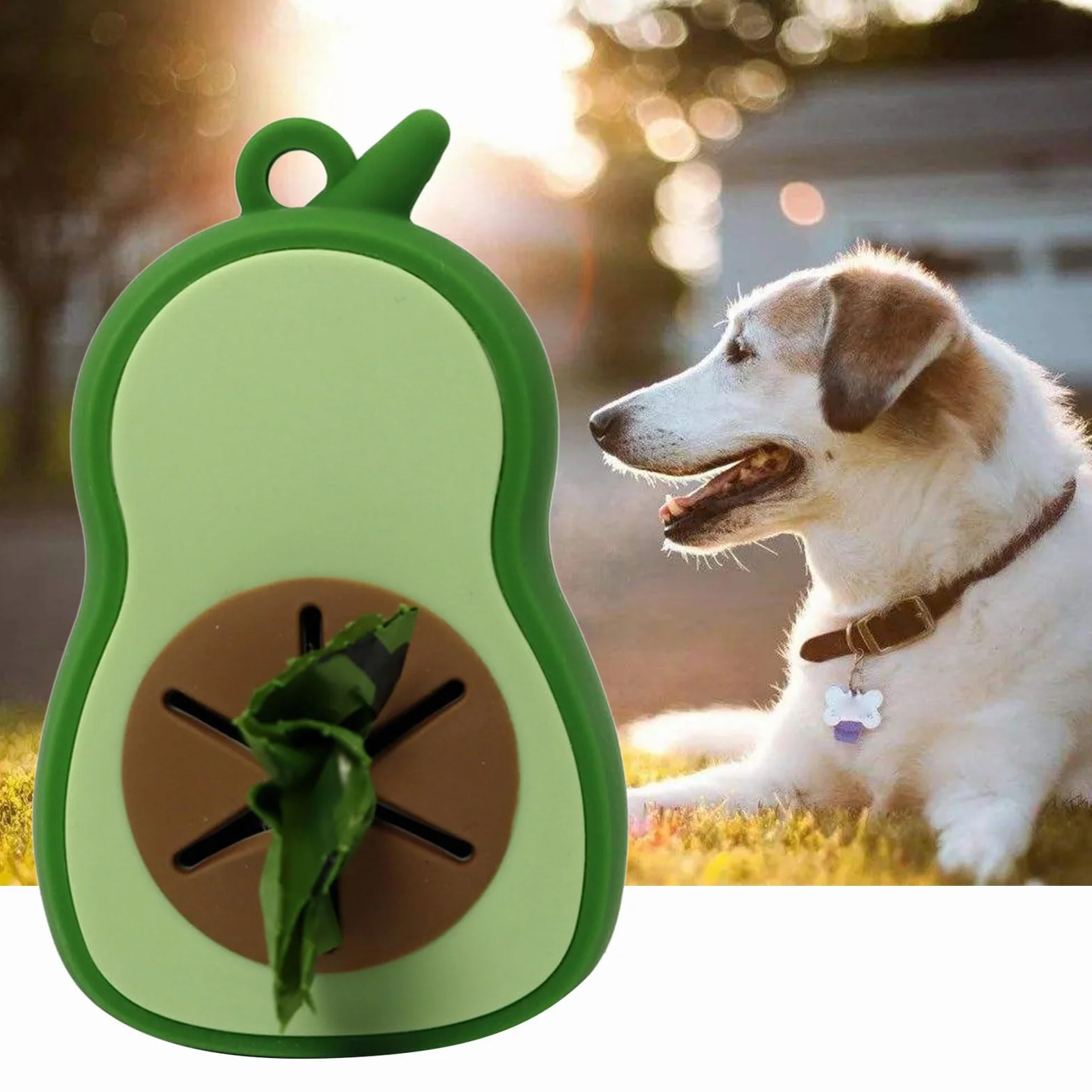 Distributeur de Sacs à déjections Canines en Forme d'avocat Accessoires d'extérieur