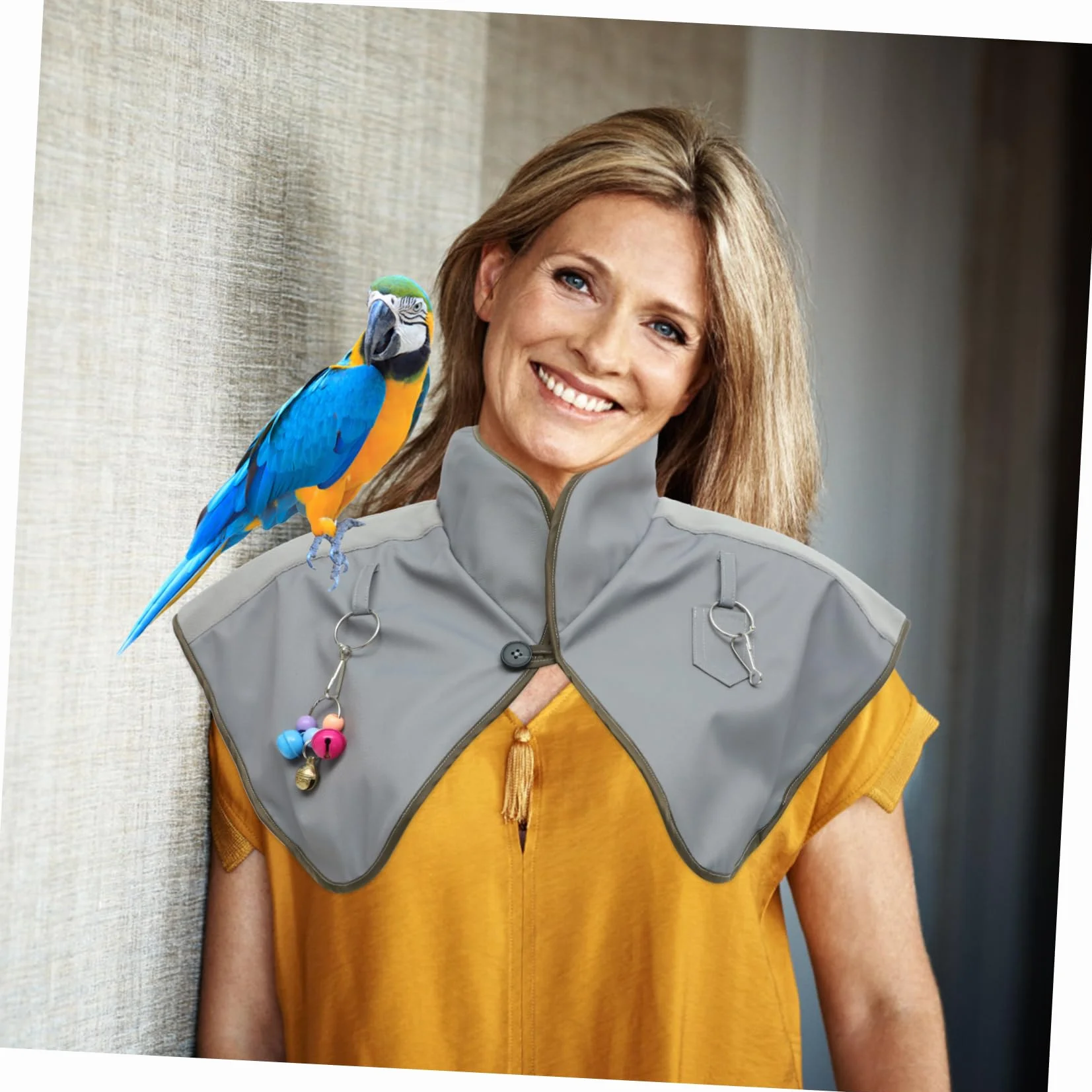 Protection Épaule Oiseaux Coton Lin Imperméable Réutilisable pour Perroquet