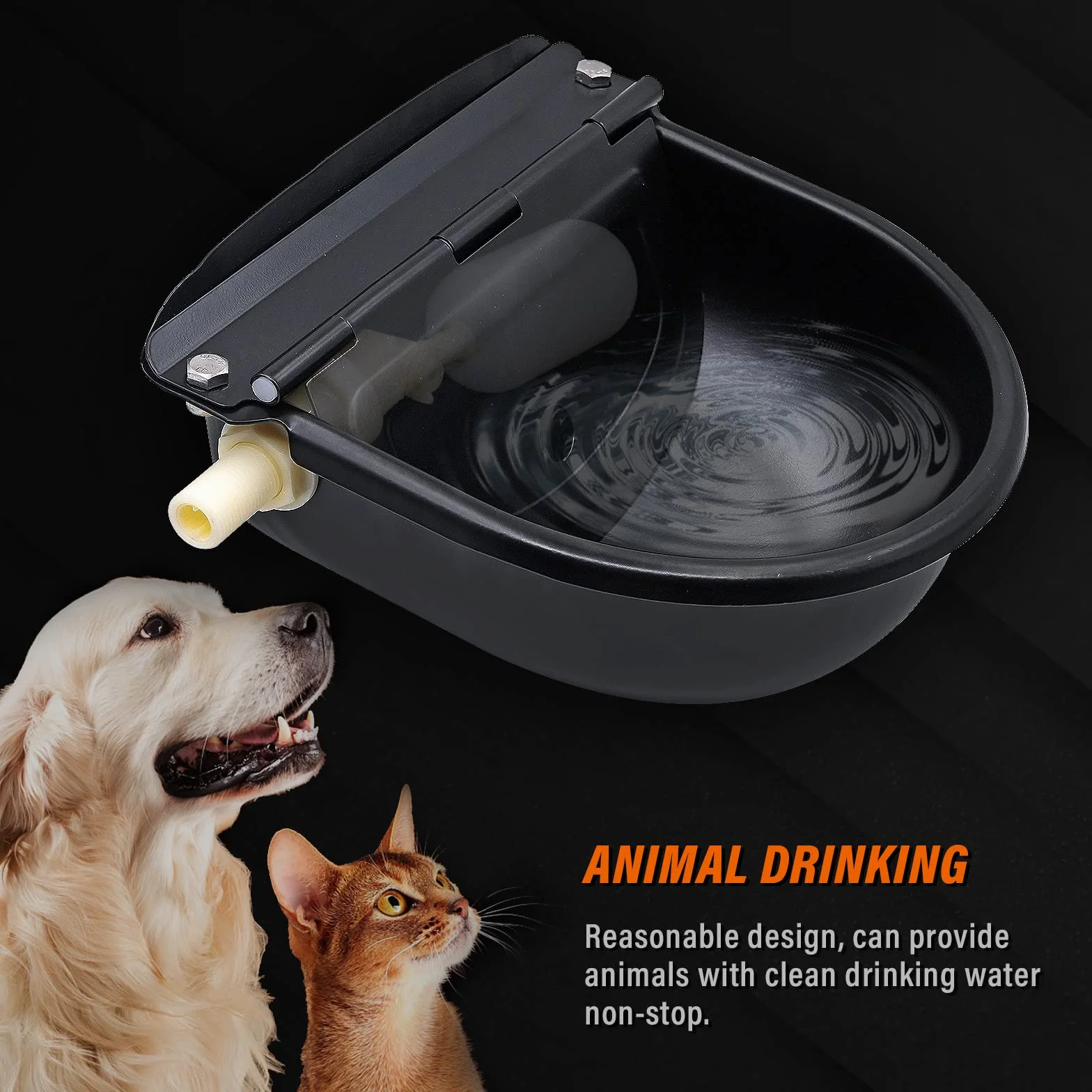 Abreuvoir Automatique en Acier Inoxydable avec Flotteur pour Chevaux, Bovins, Moutons, Porcs