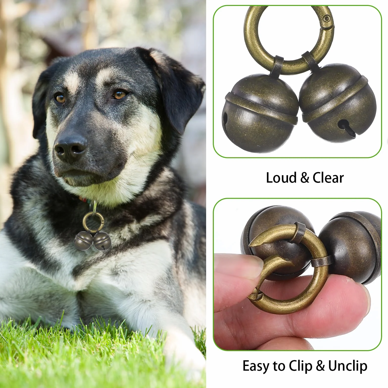 Lot de 2 cloches pour chien et chat collier décoration