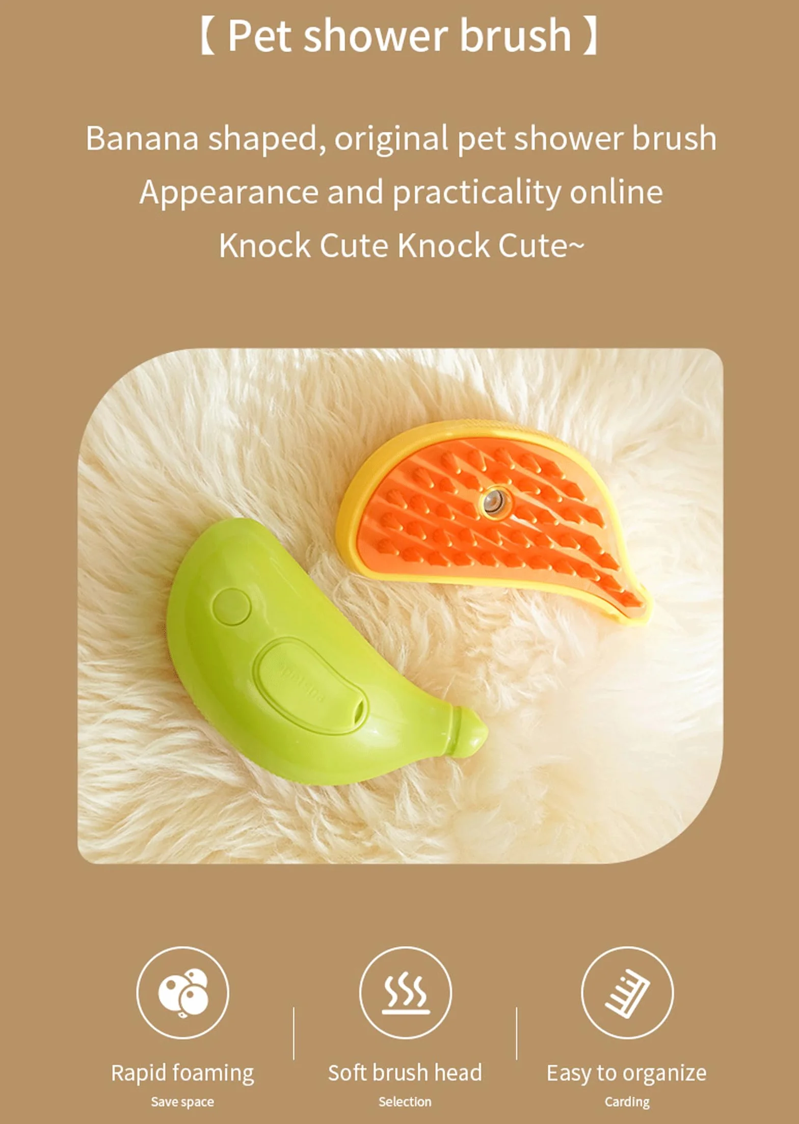 Brosse Chien Chat à Vapeur 3 En 1 Rechargeable Peigne de Massage pour Poils Emmêlés