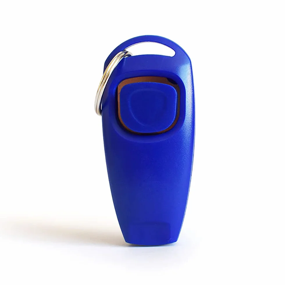 SagaSave Sifflet 2 en 1 pour chien - Clicker de dressage pour chien - Clicker efficace - Clicker d'entraînement pour chats et chiots - Bleu