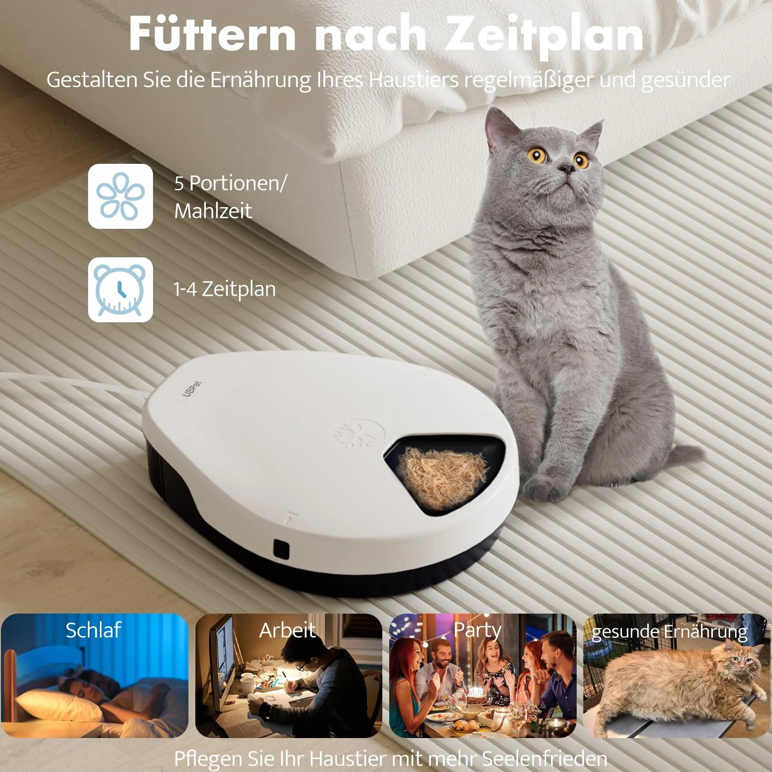 UBPET F10 Distributeur automatique de nourriture pour chat avec refroidissement à semi-conducteurs et minuterie