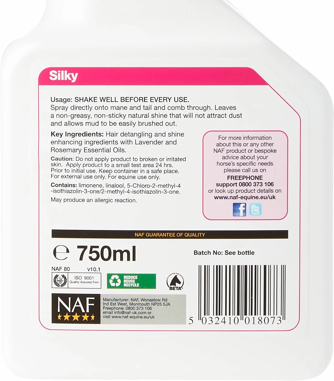 Vaporisateur revitalisant NAF Silky
