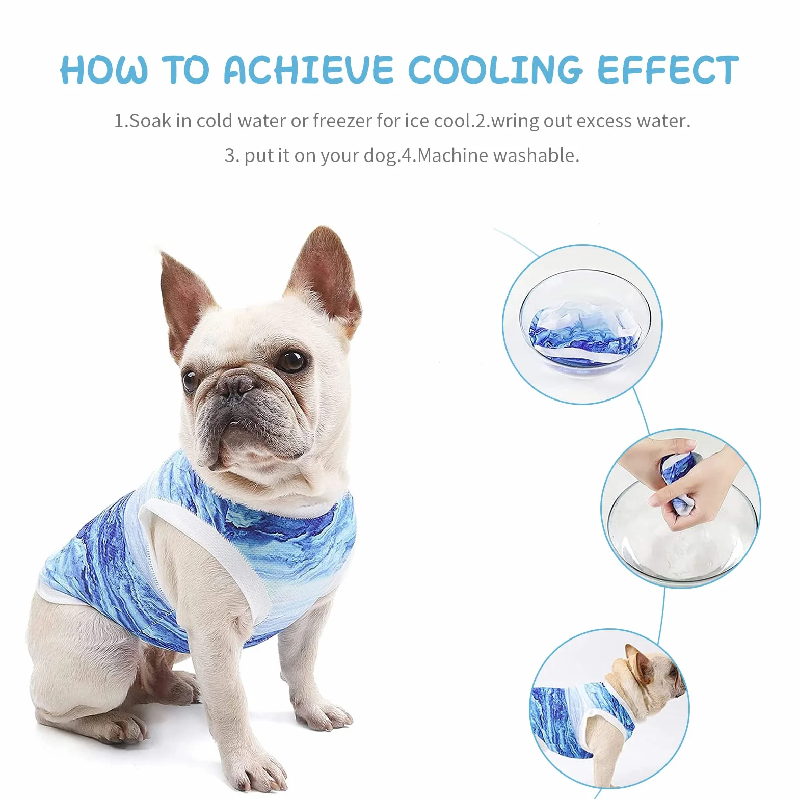 Nivofu Chemise pour Chien Gilet de Refroidissement Veste Respirante Été Animaux Compagnie Débardeur Doux Sport sans Manches