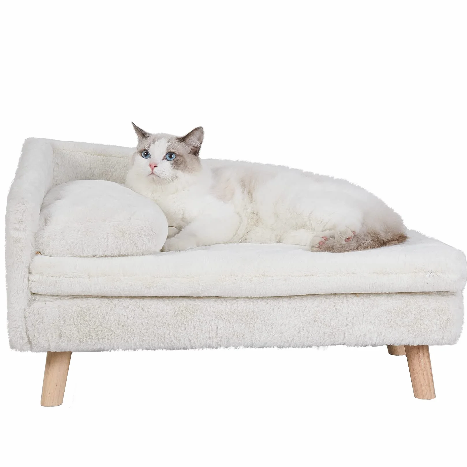 BingoPaw Canapé pour Chien Petite Taille, Lit Surélevé avec Coussin Lavable, 70.5x38x23.5cm