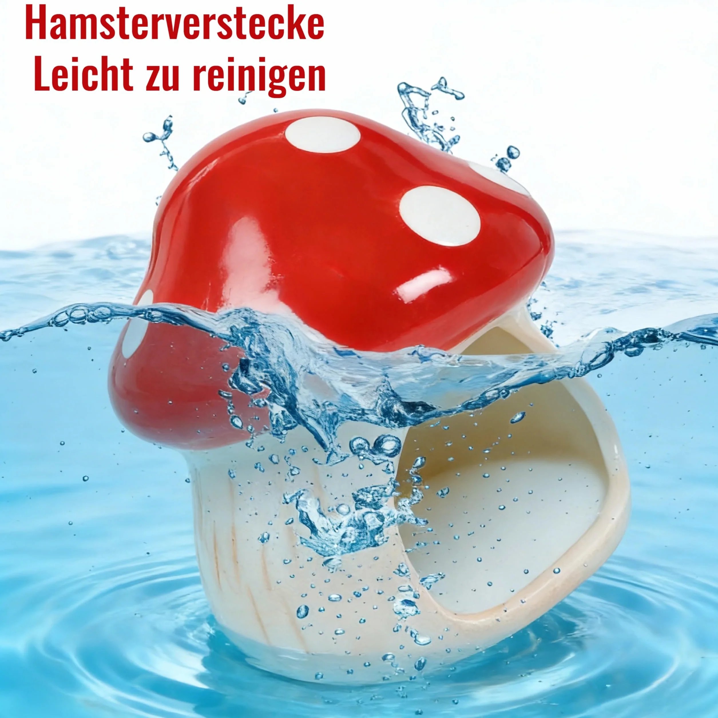 Maison en céramique pour hamster, hamster unique, cachette en céramique, en forme de champignon, pour gerbilles, souris, chinchillas (petite taille)