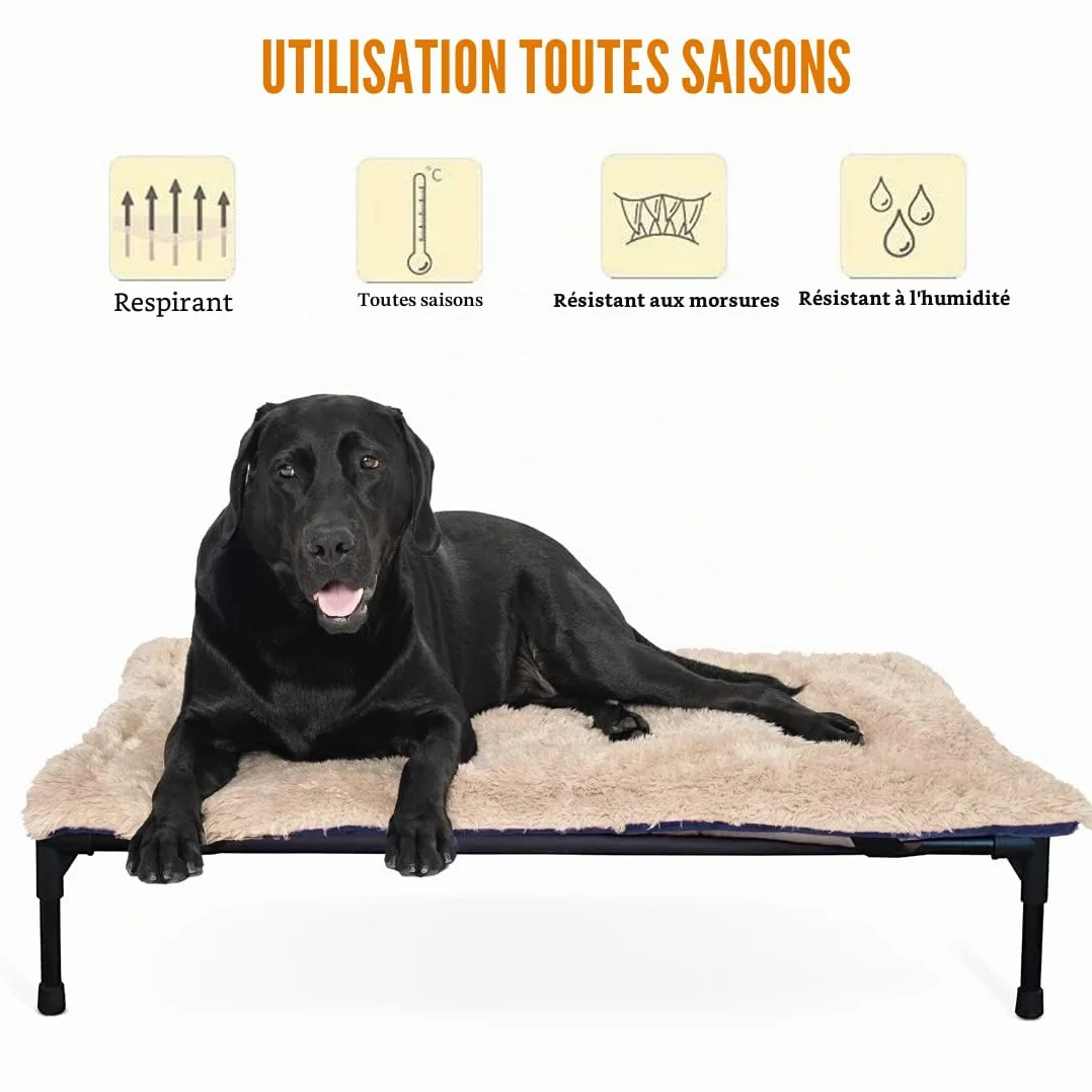 Matelas pour Chien Réversible Lavable 110x70cm Bleu