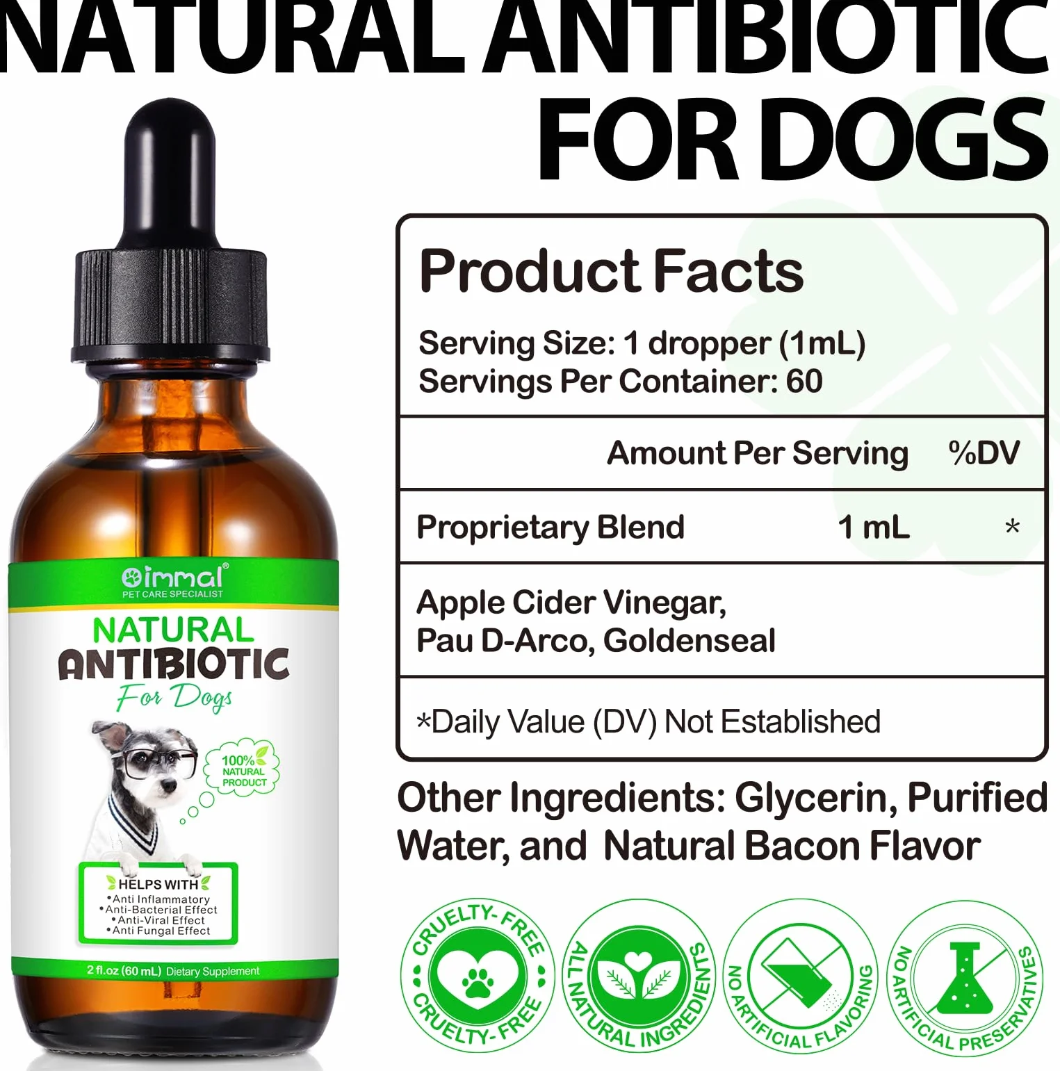Antibiotiques pour Chiens Infections Allergies Soulagement Démangeaisons 60ml