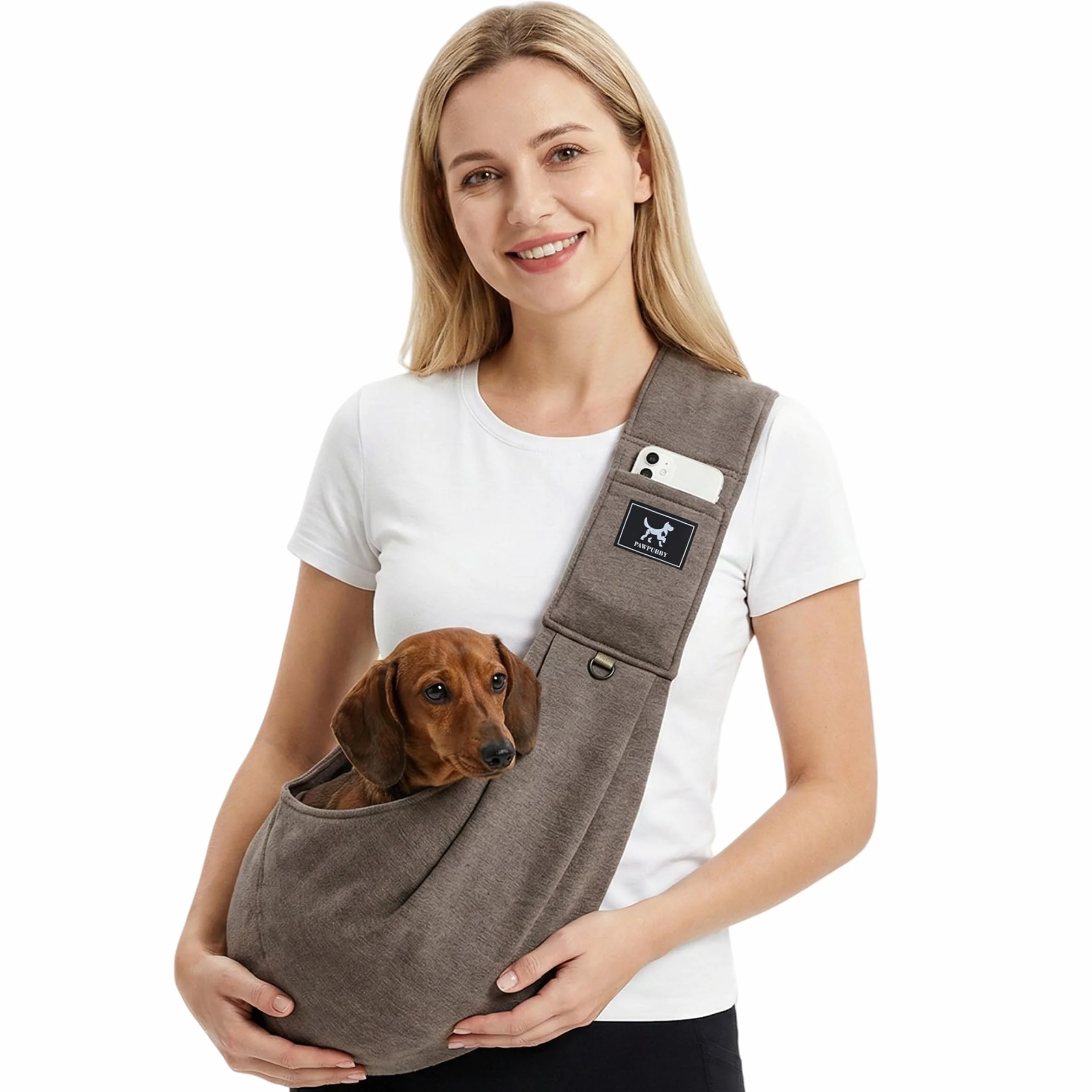 Écharpe de transport mains libres pour chien et chat petite taille bandoulière rembourrée réglable double boucles de sécurité