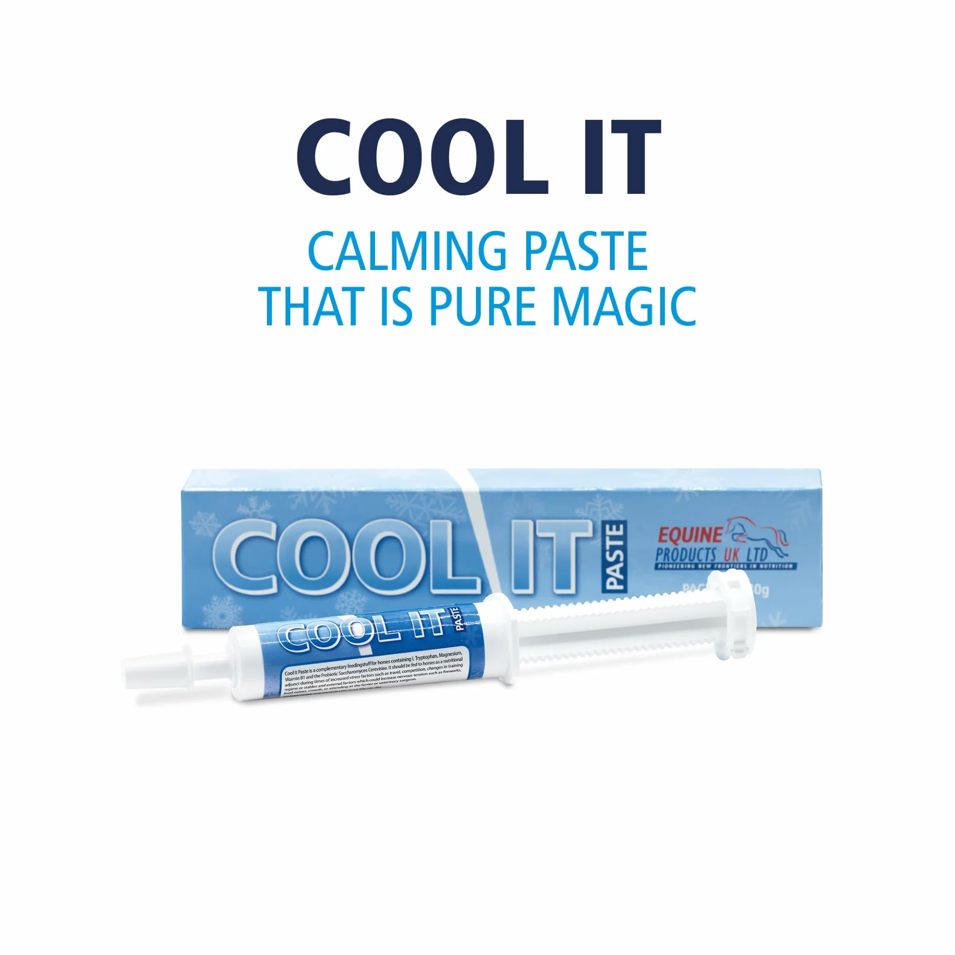 Equine Products Cool It Paste. Calmer pour Les Chevaux. Donné aux Chevaux comme complément nutritionnel Pendant Les périodes de facteurs de Stress accrus