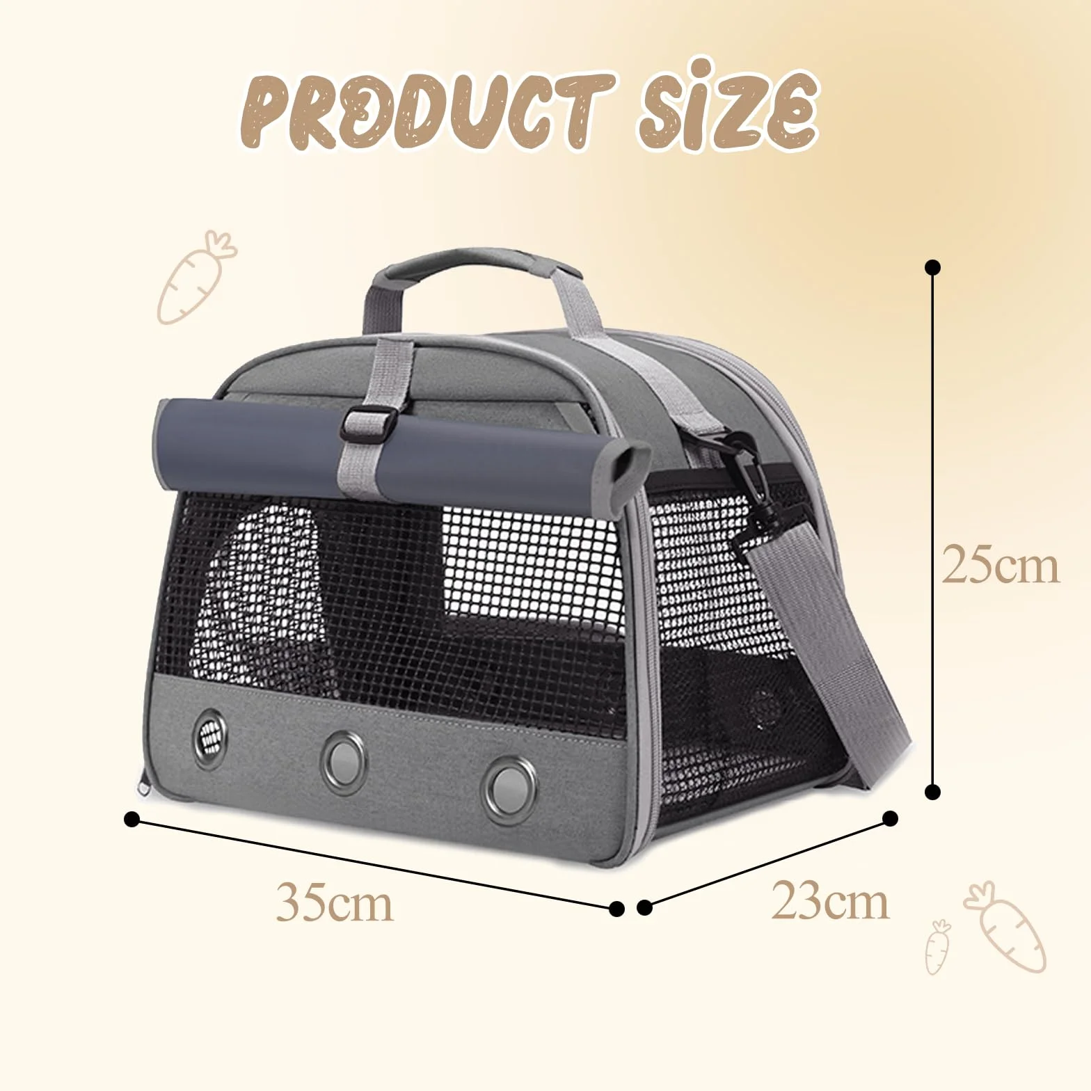 Sac de Transport pour Petits Animaux 35x25x23cm Cage Portable Oiseau Rongeurs