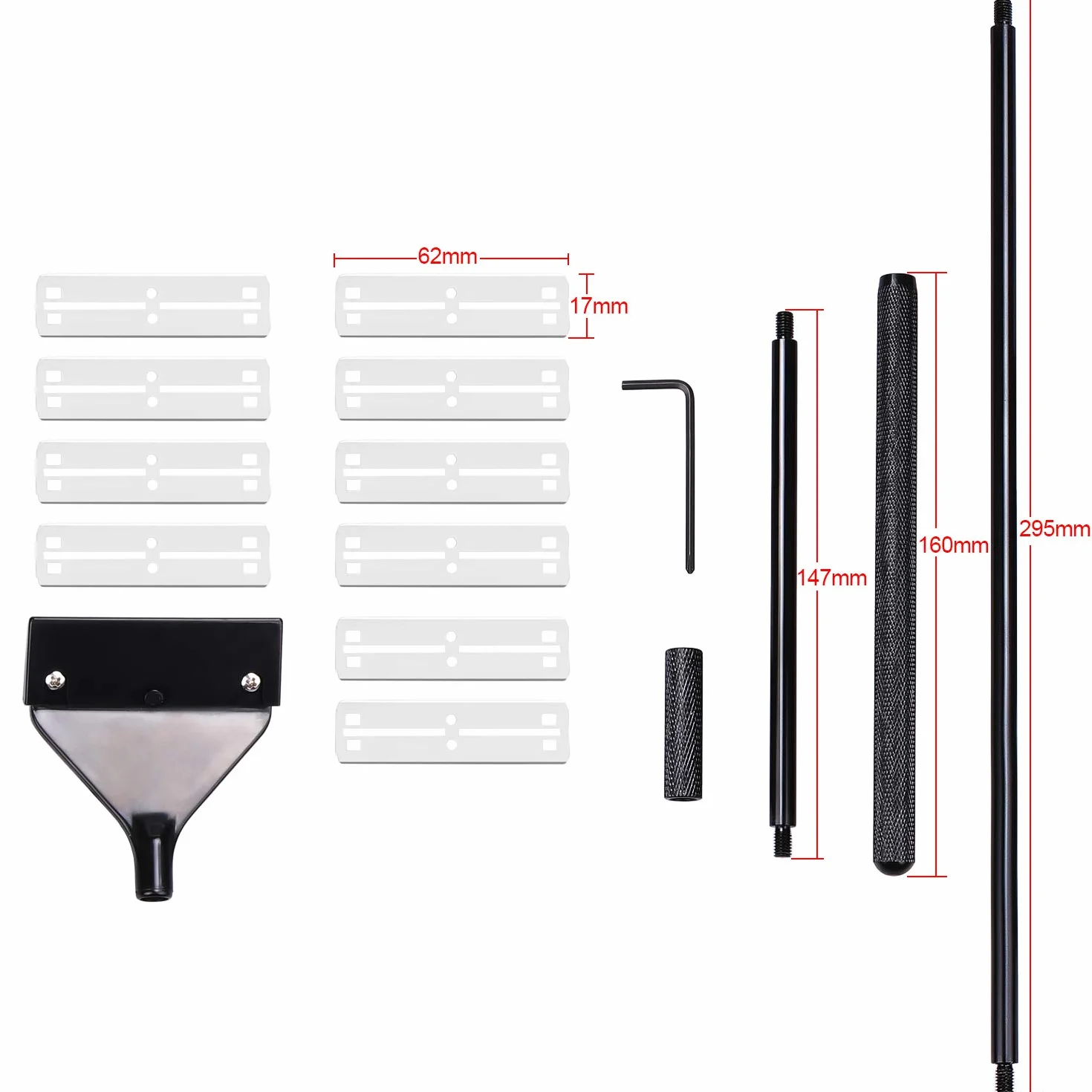 Coolty Grattoir pour Aquarium 66cm Acier Inoxydable Lames de Rechange 10pcs
