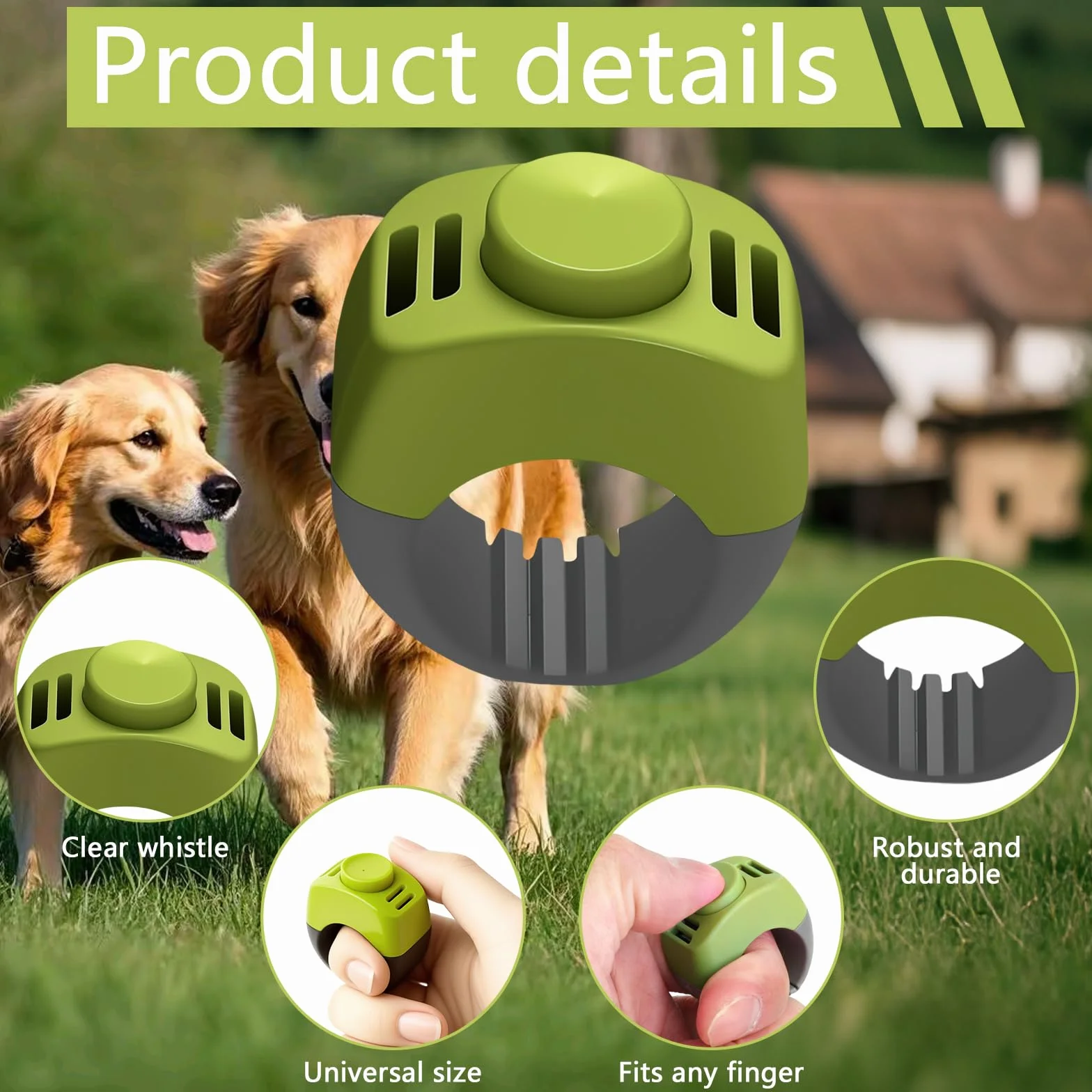 2 Clicker Chien Dressage avec Anneau 19mm/21mm, Clicker pour Chien en Vert & Gris, Clicker Chien pour Dressage Chiot, Éducation & Rappel