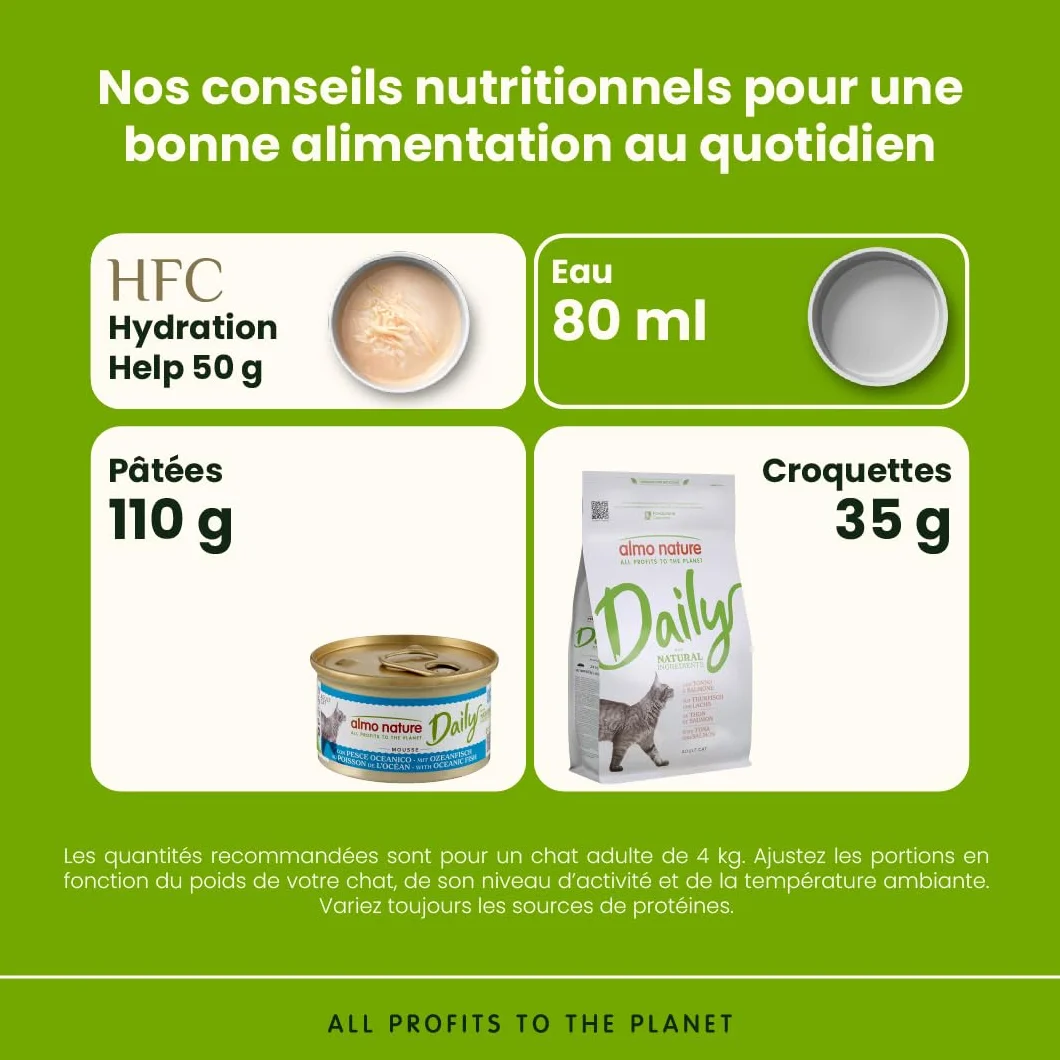 Almo Nature Daily - Nourriture Humide pour Chats Adultes - Mousse - Poisson de l’Océan - 85 g, Pack de 24