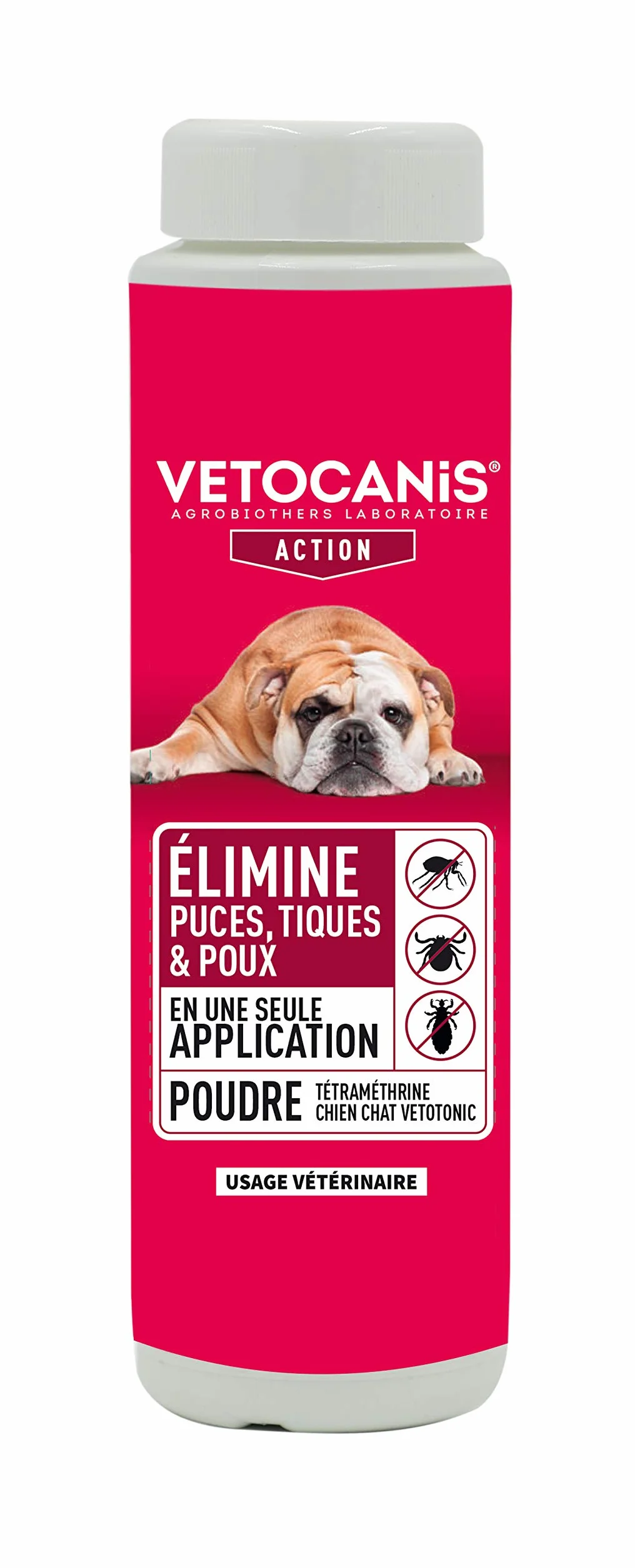 VETOCANIS Poudre Antiparasitaire 150g pour Chien et Chat - Anti-Puces et Tiques