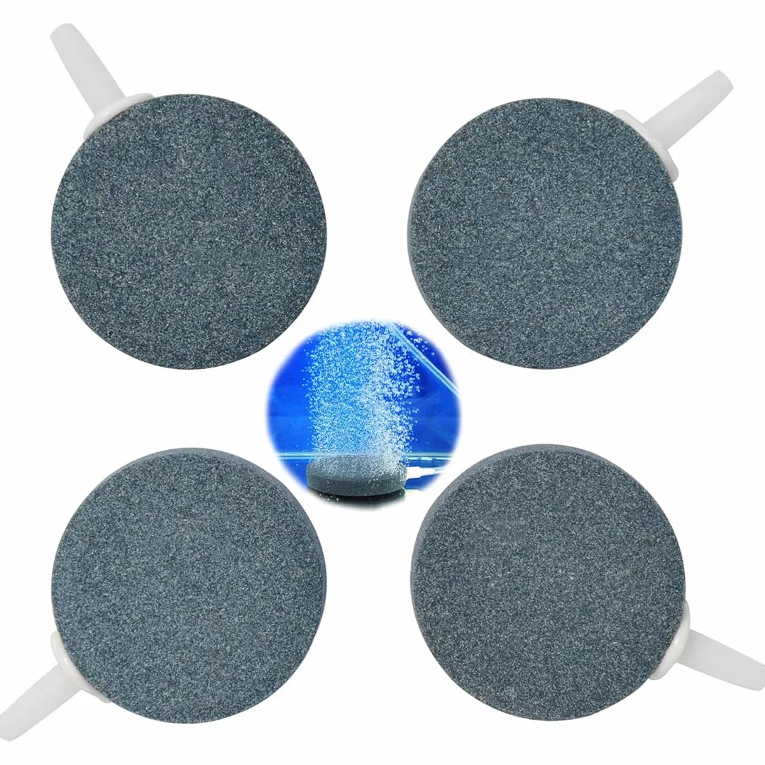 Lot de 4 Pierres à air d'aquarium, Diffuseur d'oxygène à bulles pour étangs