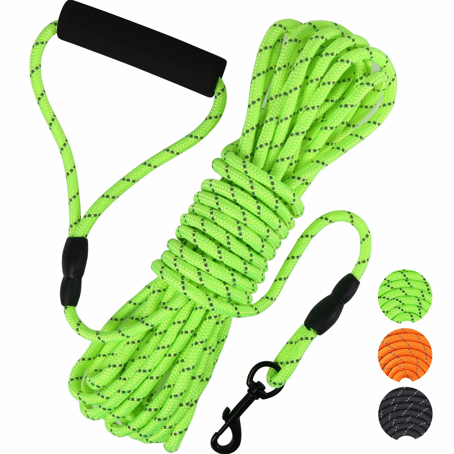 Vivifying Longue Laisse Flottante Réfléchissante pour Chien avec Poignée Souple Vert