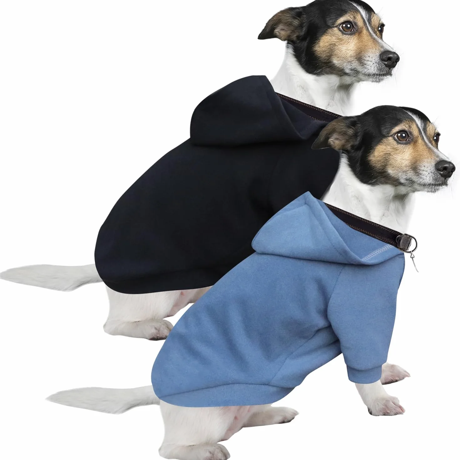 Sweat Capuche Chien XXL Noir Bleu Brume Chaud Léger Tissu Doux