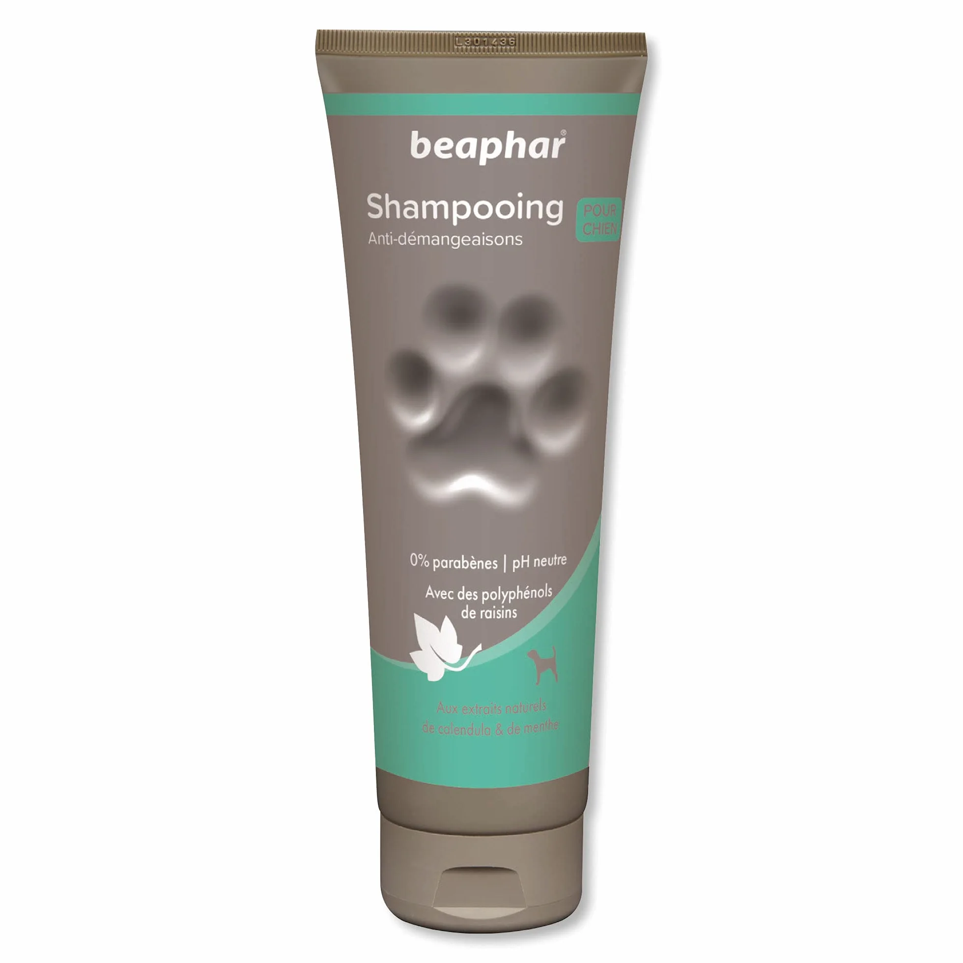 BEAPHAR – Shampoing Anti-démangeaisons pour chien – Extraits naturels de Calendula, de Menthe et du polyphénol de raisin – Apaise les démangeaisons et irritations – pH neutre et sans parben – 250ml