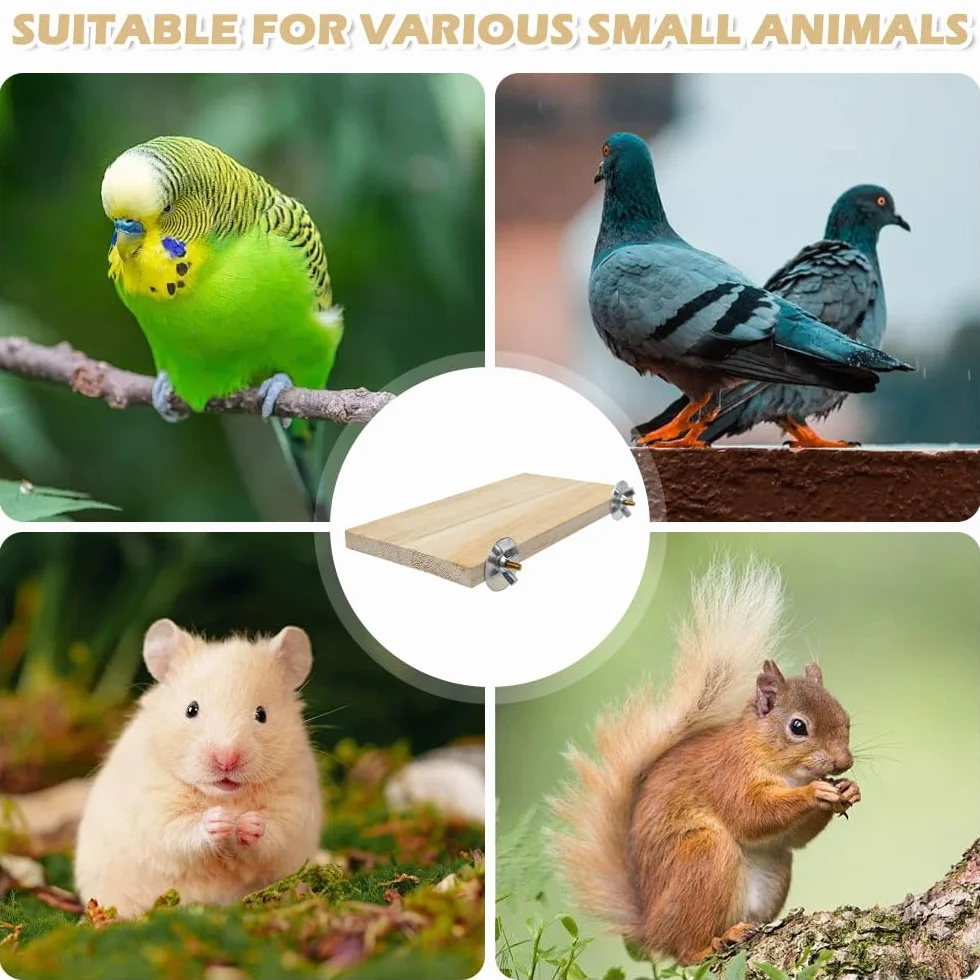 Perchoirs en Bois pour Oiseaux Plate-Forme de Repos pour Perroquets Chinchilla Hamsters Gerbilles