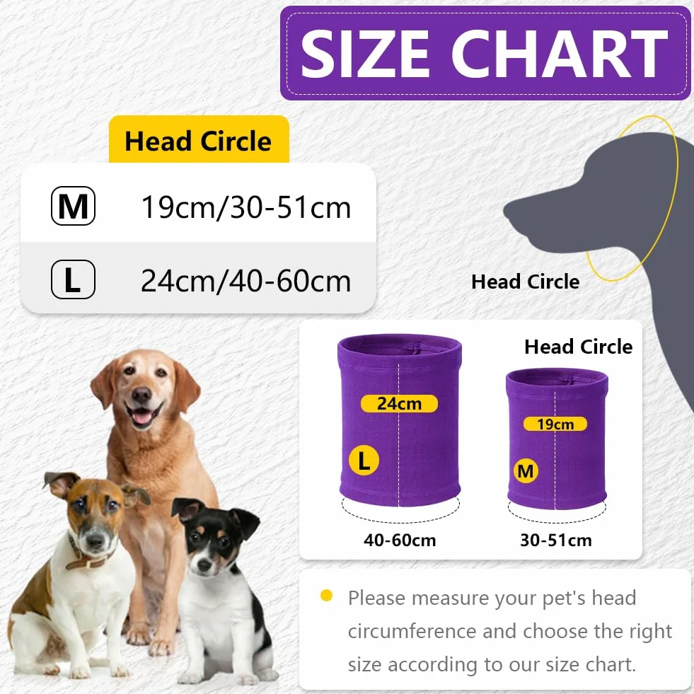 Cache-Oreilles Aomig pour Chiens - Snood Chaud Protection Oreilles Été/Hiver Violet