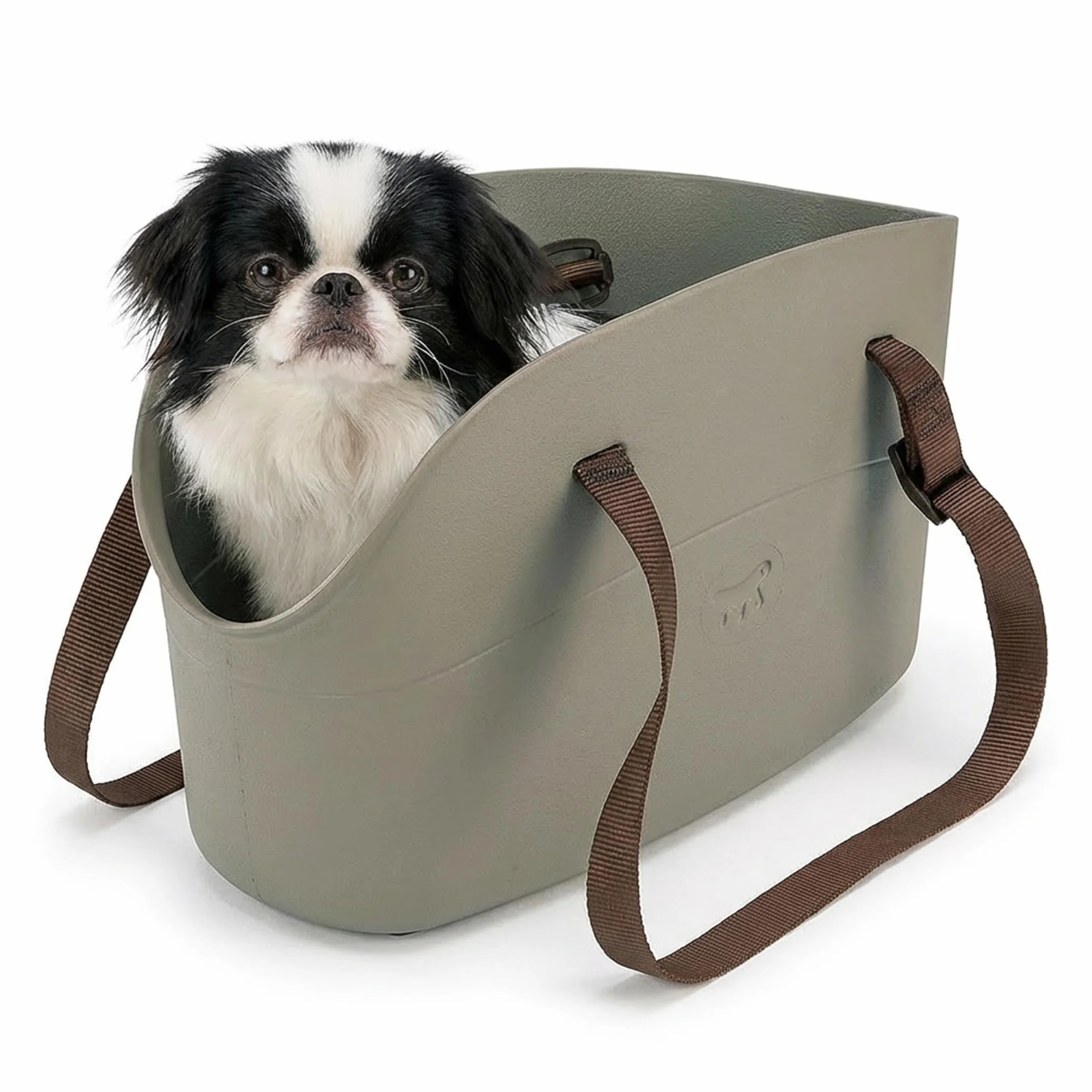 Ferplast Sac pour chiens WITH-ME SMALL caoutchouc EVA poignées réglables ceinture de sécurité 14 x 35 x h 22 cm Taupe