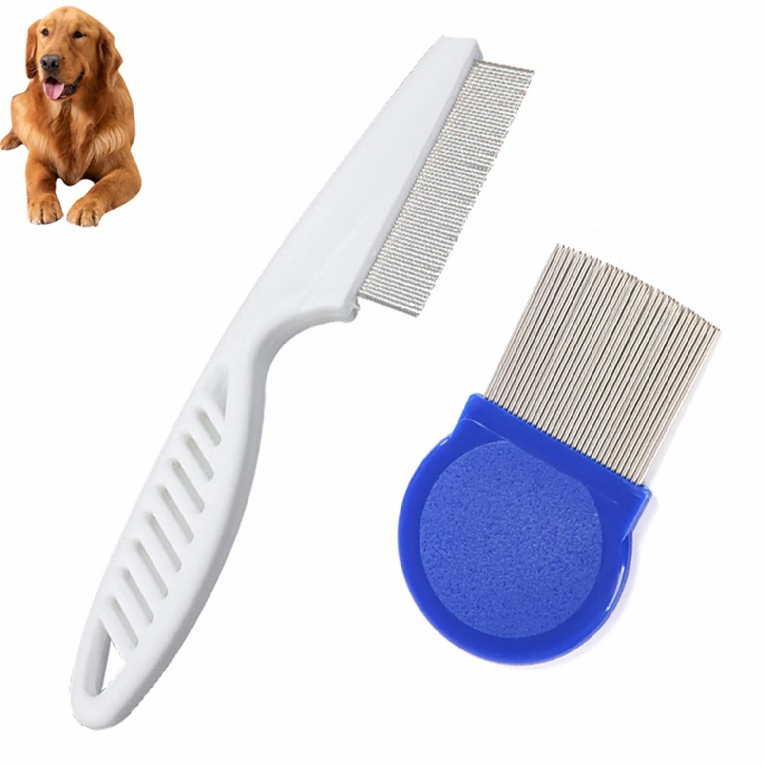 Peignes anti-puces pour chien et chat - 2 pièces