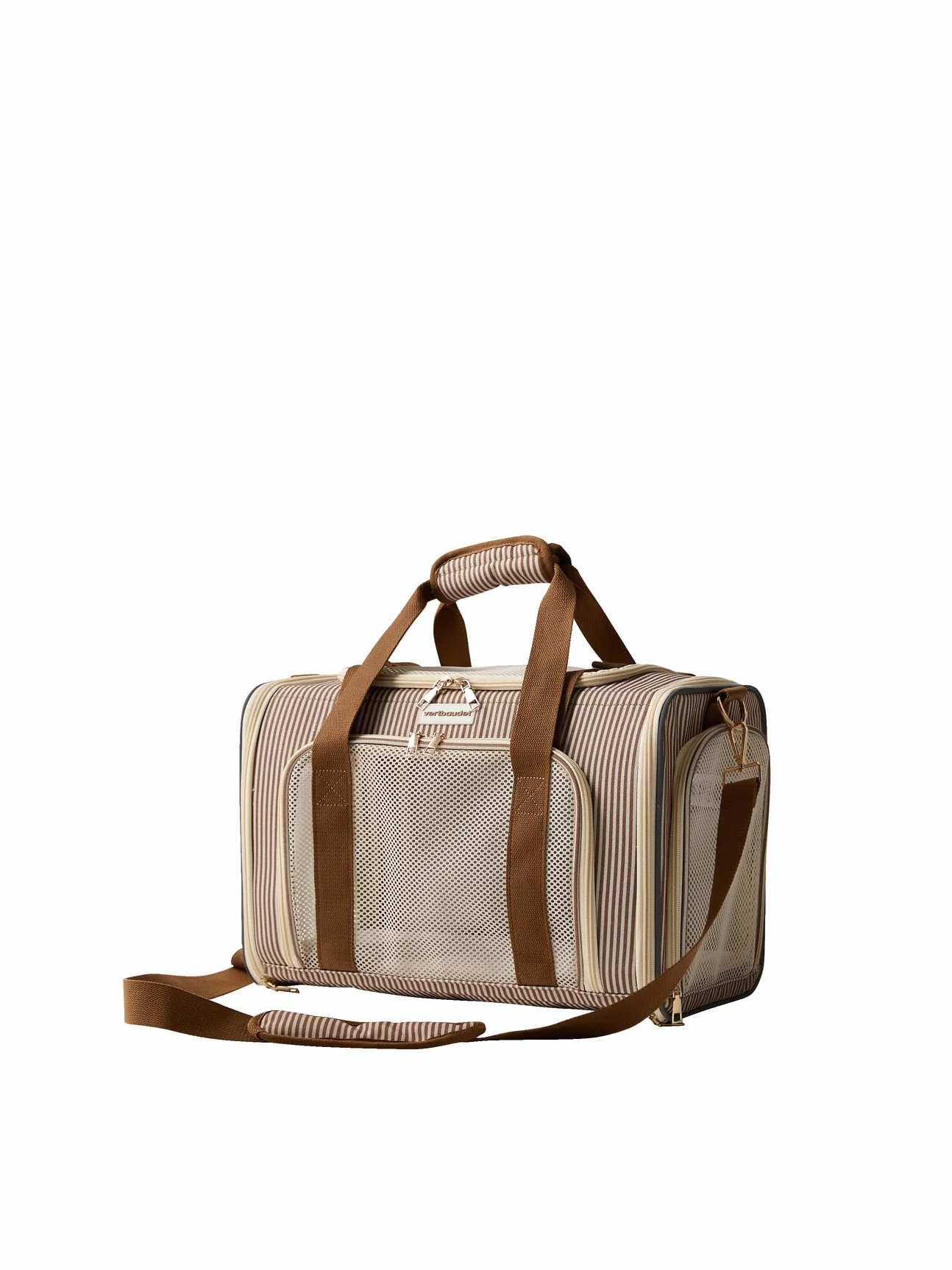 VERTBAUDET Sac à Dos Transport Animal rayé Beige