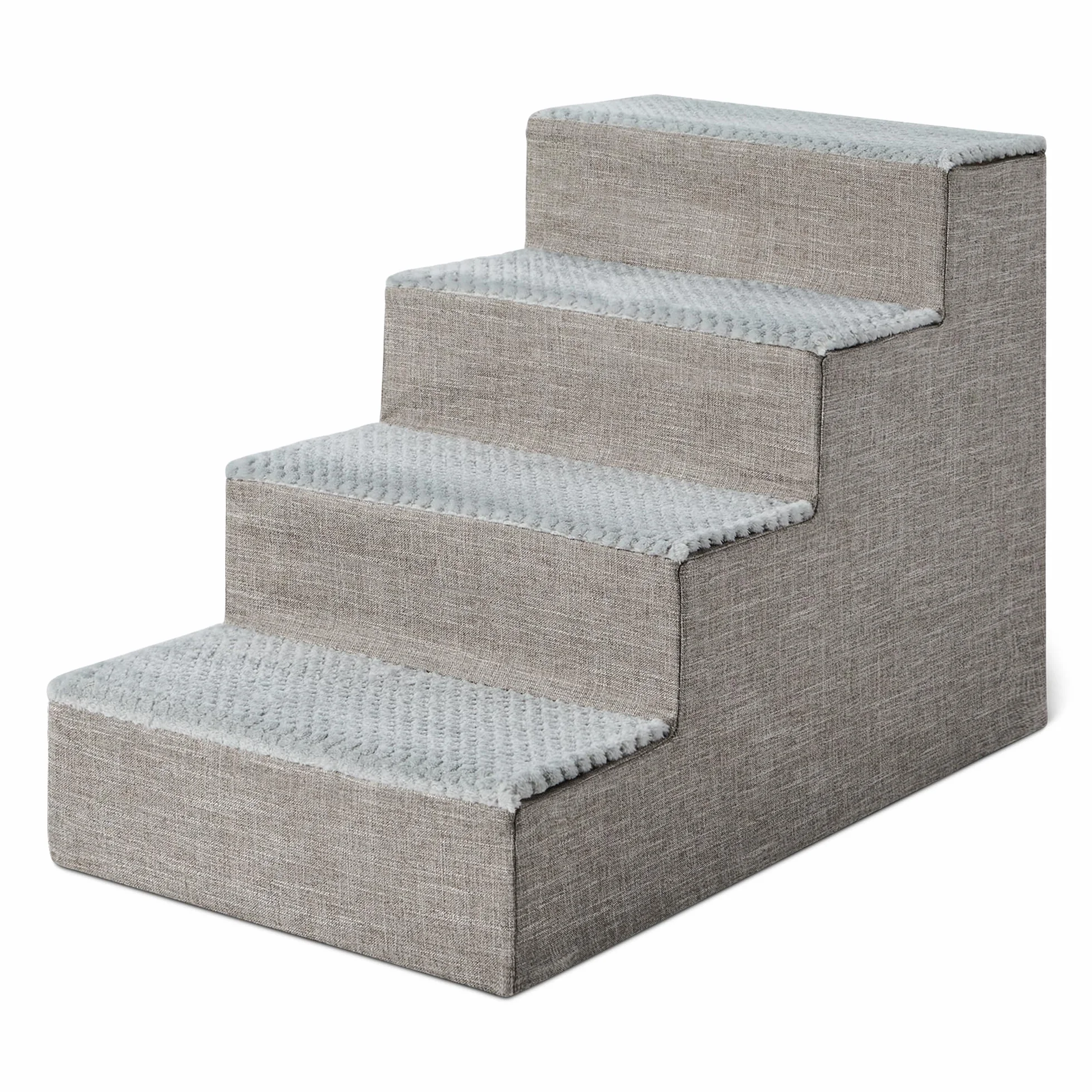 Amazon Basics Marchepied à 4 Marches pour Chien, 46,7cm de Hauteur, Escalier Antidérapant, Gris