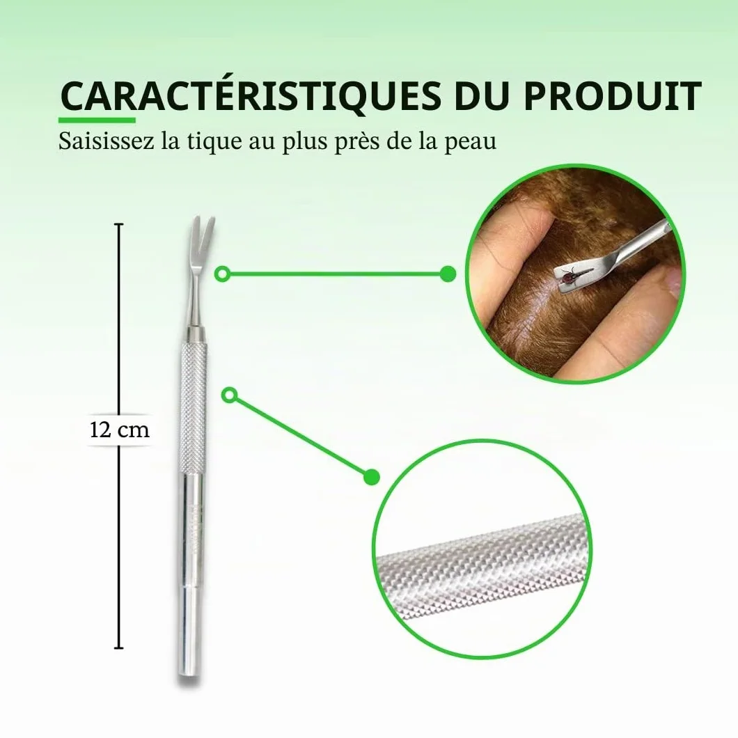 Lot de 5 Pinces à tiques MYDAISY avec étui - Crochet à tiques pour chats, chiens et humains