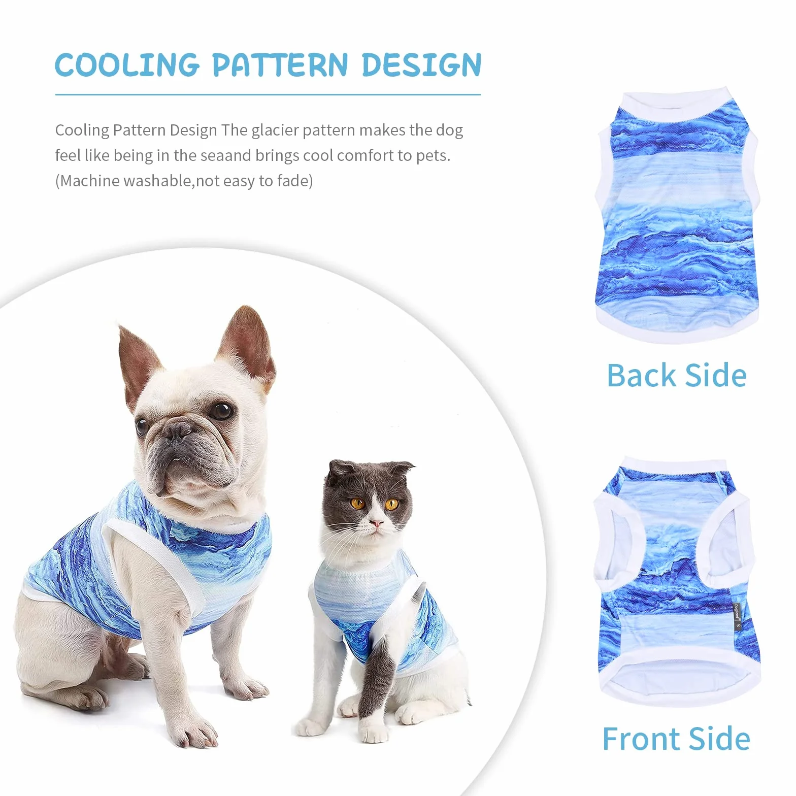 Nivofu Chemise pour Chien Gilet de Refroidissement Veste Respirante Été Animaux Compagnie Débardeur Doux Sport sans Manches