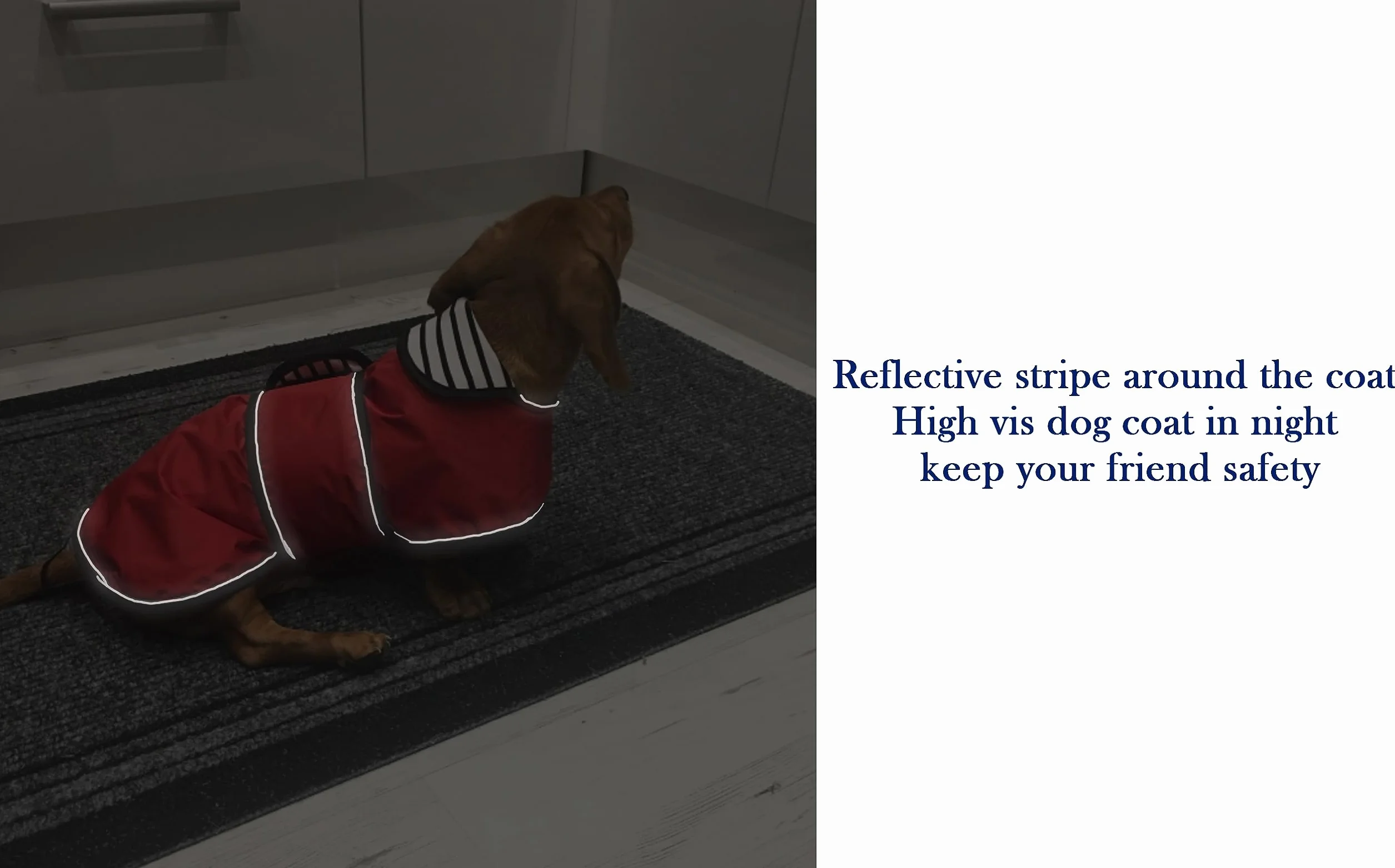 MOREZI Imperméable chien avec bandes réfléchissantes et bretelles réglables Rouge