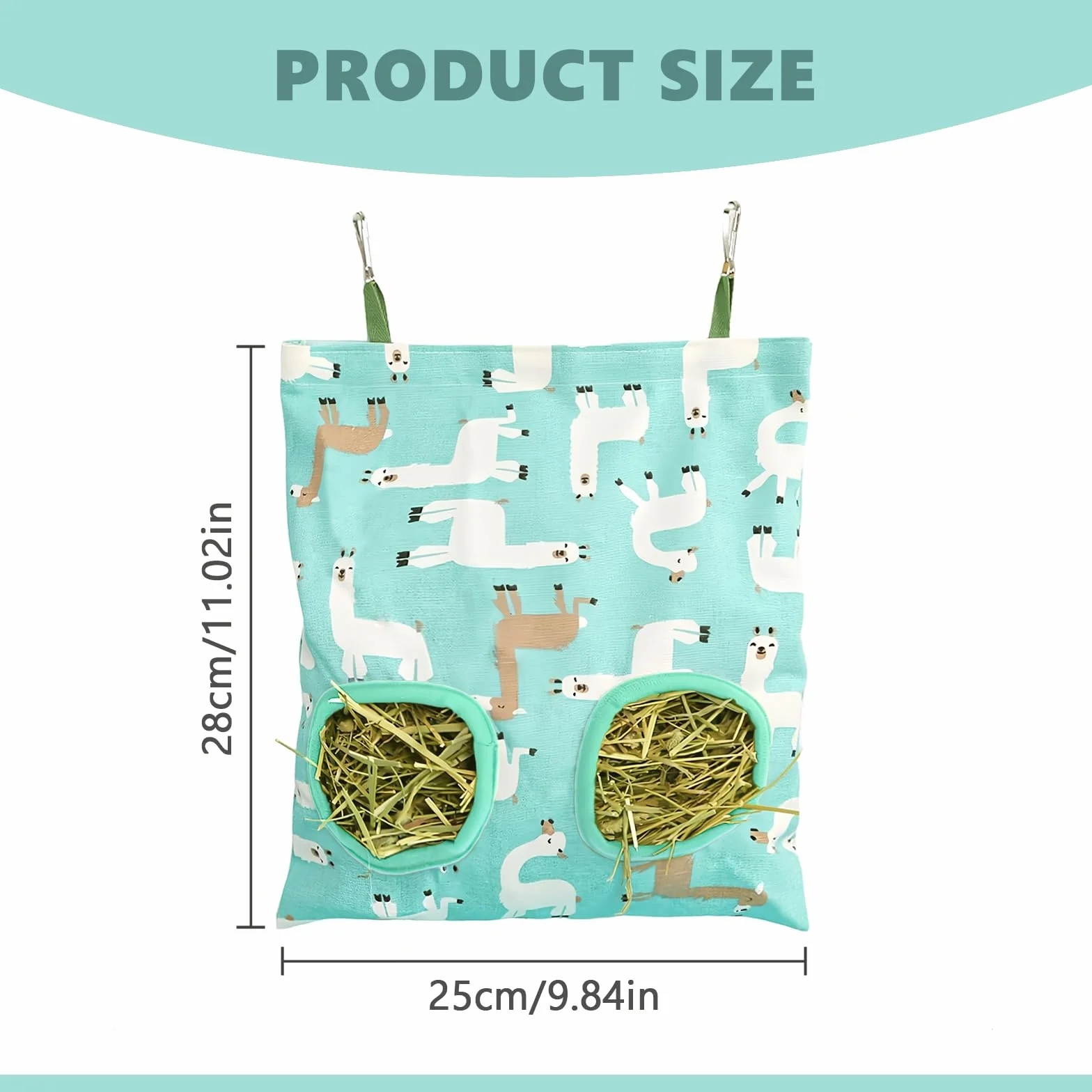 Sac à Foin pour Lapin, Sac de Foin Suspendus Animaux Supports de Stockage avec 2 Trous pour Chinchilla, Cochon d'Inde et Taupe