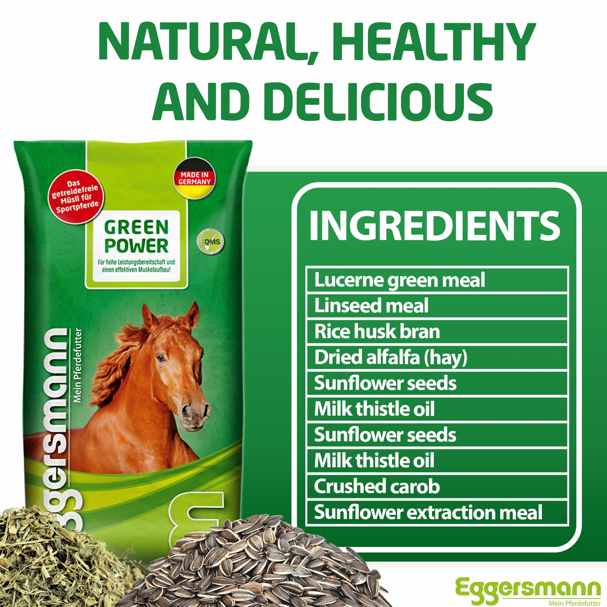 Eggersmann Green Power Nourriture naturelle pour chevaux sans céréales