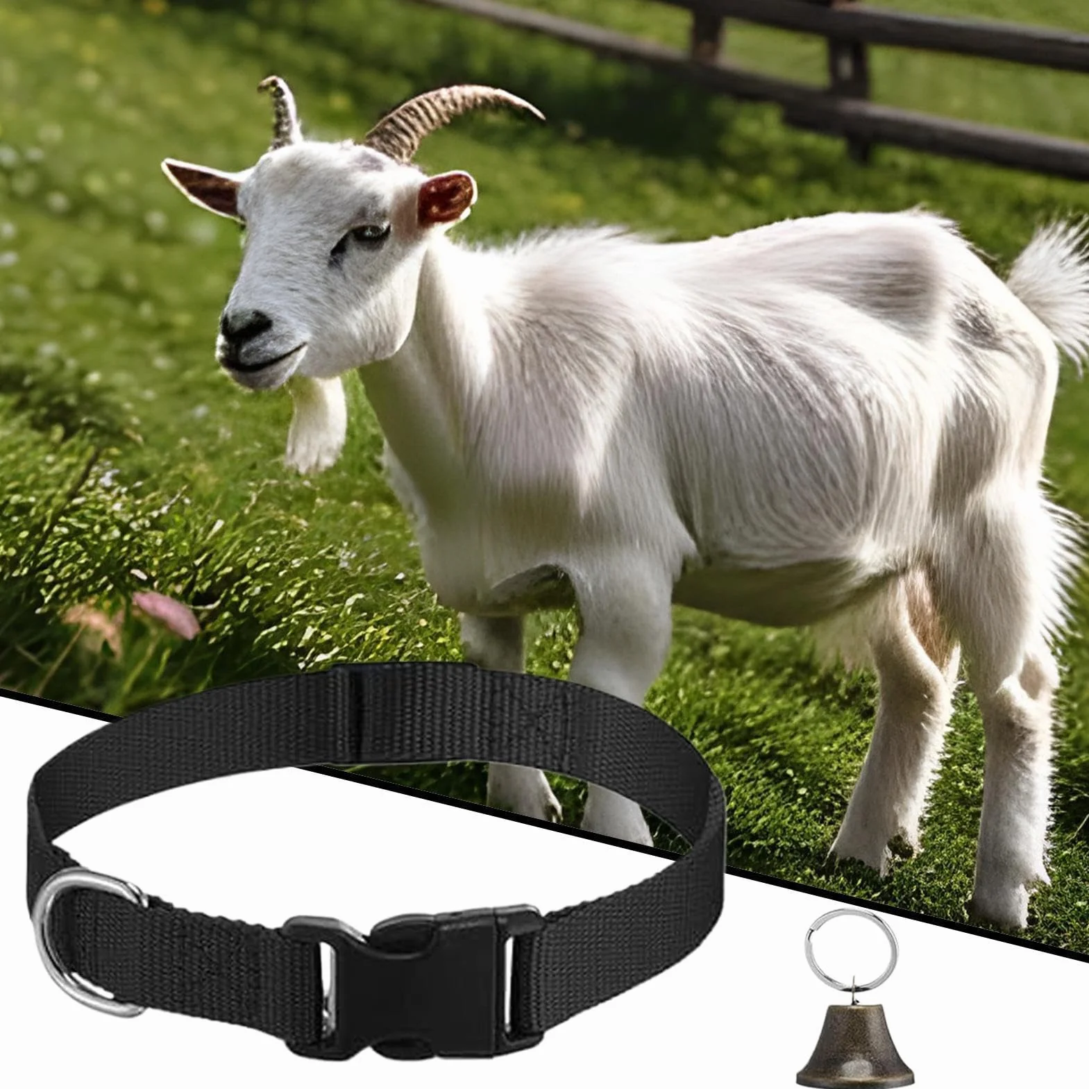 Collier de chèvre - Colliers de Mouton réglables | Anti Perdu la Cloche de pâturage pour Vache pour Animaux de chèvre