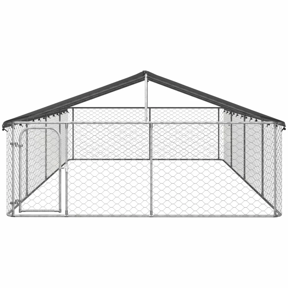 Chenil d'extérieur pour Chien, Enclos Cage Métal avec Toit 600x300x150 cm