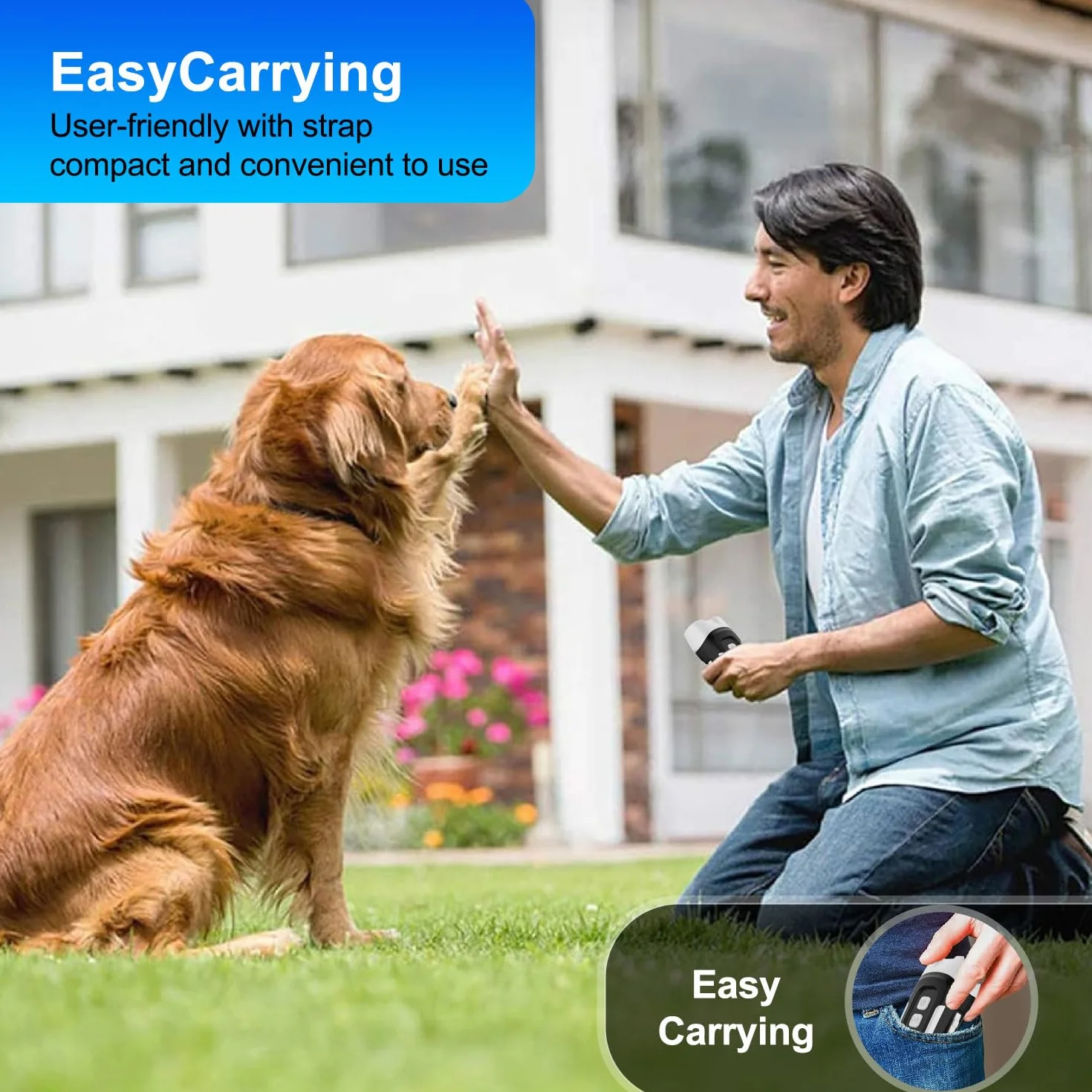 Dispositif Anti-aboiement Ultrasons 3 Niveaux pour Chien, Contrôle Aboiements Extérieur