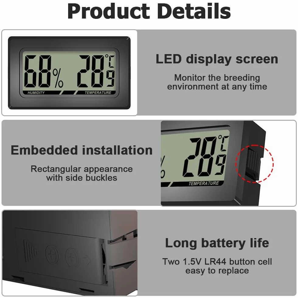 2 Pièces/3 Pièces Thermomètres Hygromètre Intérieur,Moniteur Numérique LCD de Jauge D'humidité Intérieure pour Humidificateurs Réfrigérateur Serre Jardin Cave Placard