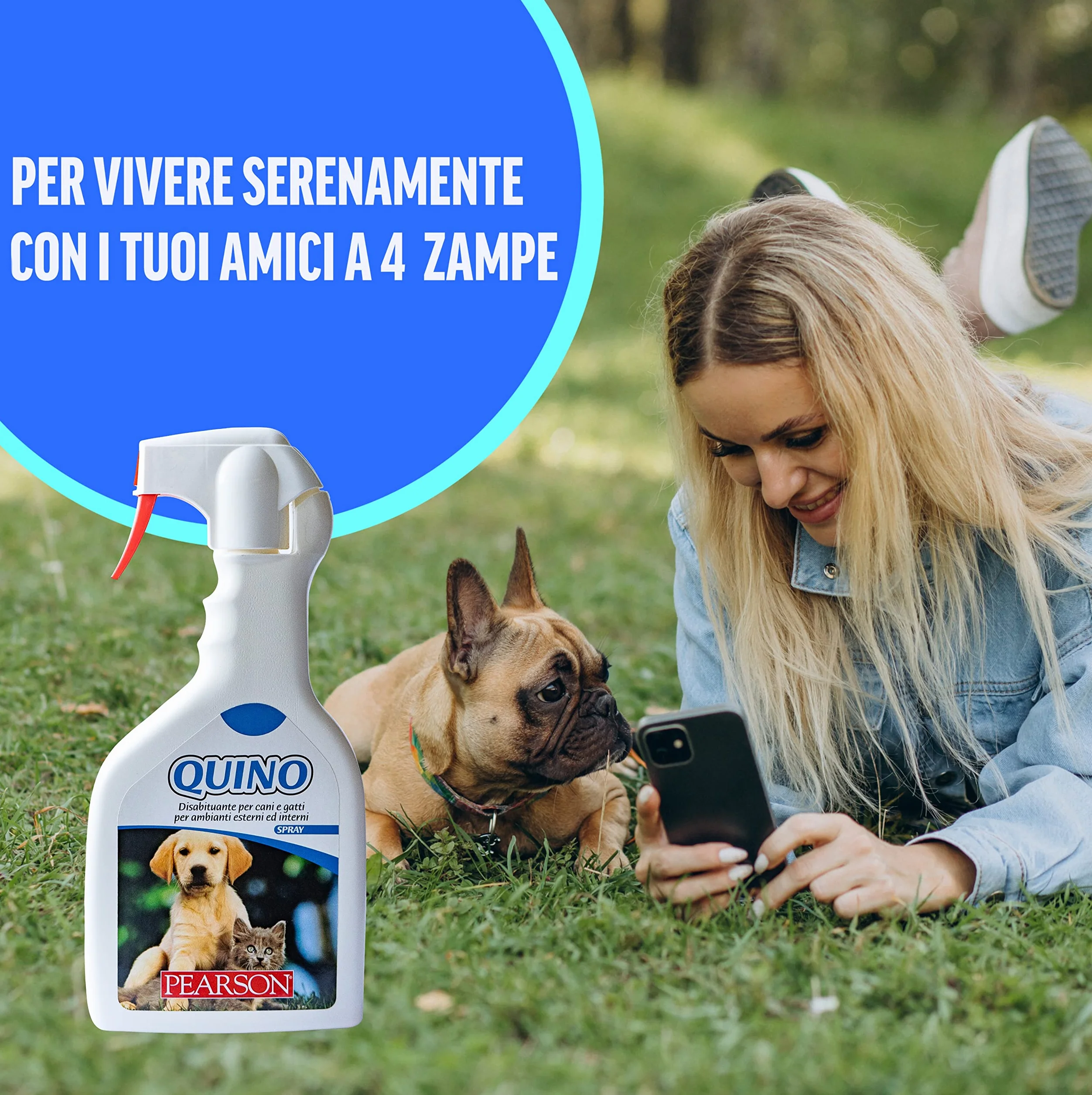 PEARSON Repulsif Chat Exterieur et Intérieur 700ML, Anti Urine Chat Chien, Spray Dissuasif Made in Italy