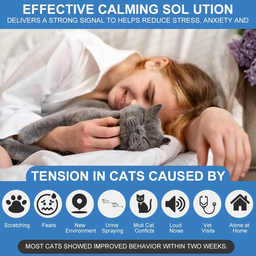 Aomig Pets Recharge Diffuseur pour Chats Lot de 6 x 48ml, Phéromones Calmant